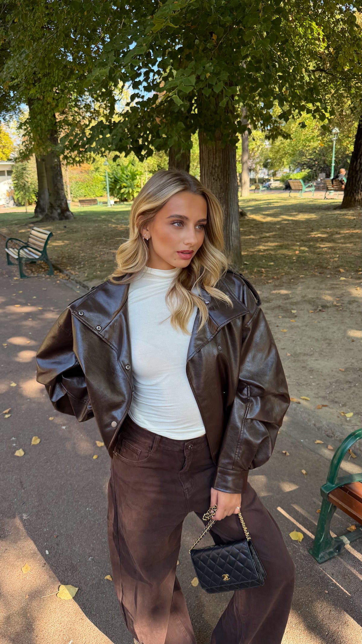 ALYSON BOMBER JACKET - CHOCO