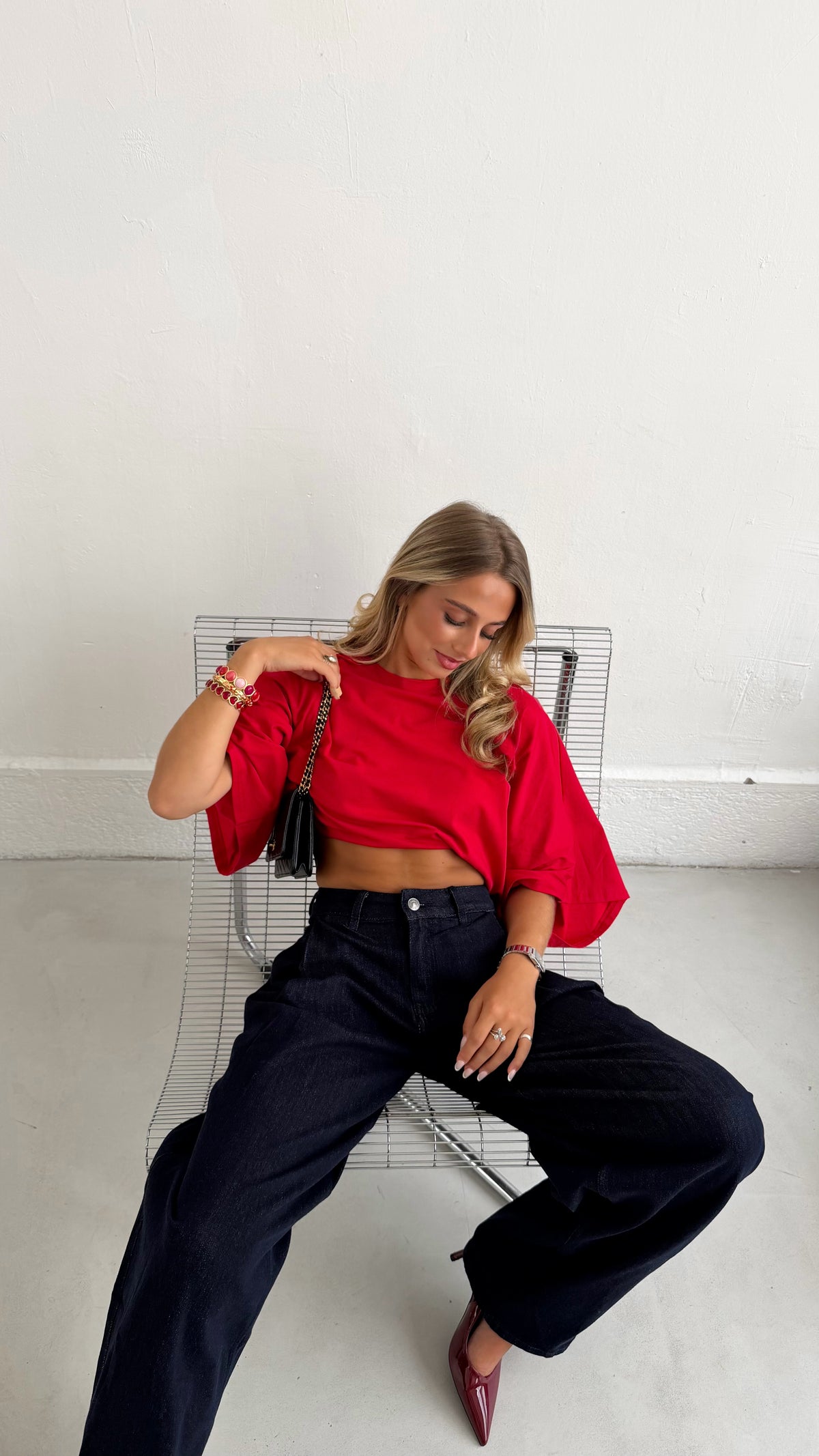 T SHIRT NINON - ROUGE