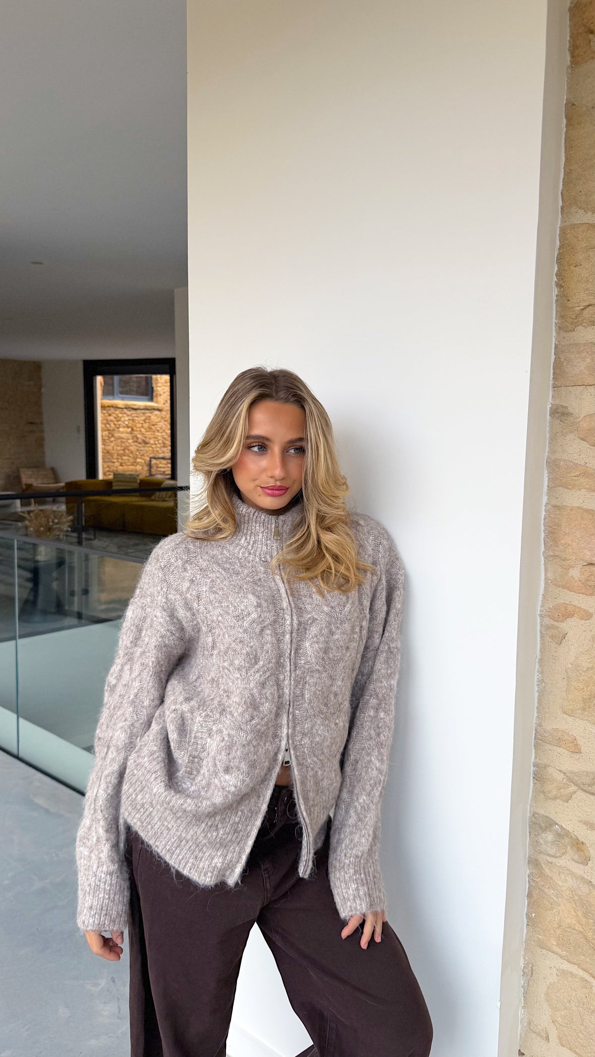 SEGOLENE CARDIGAN - TAUPE