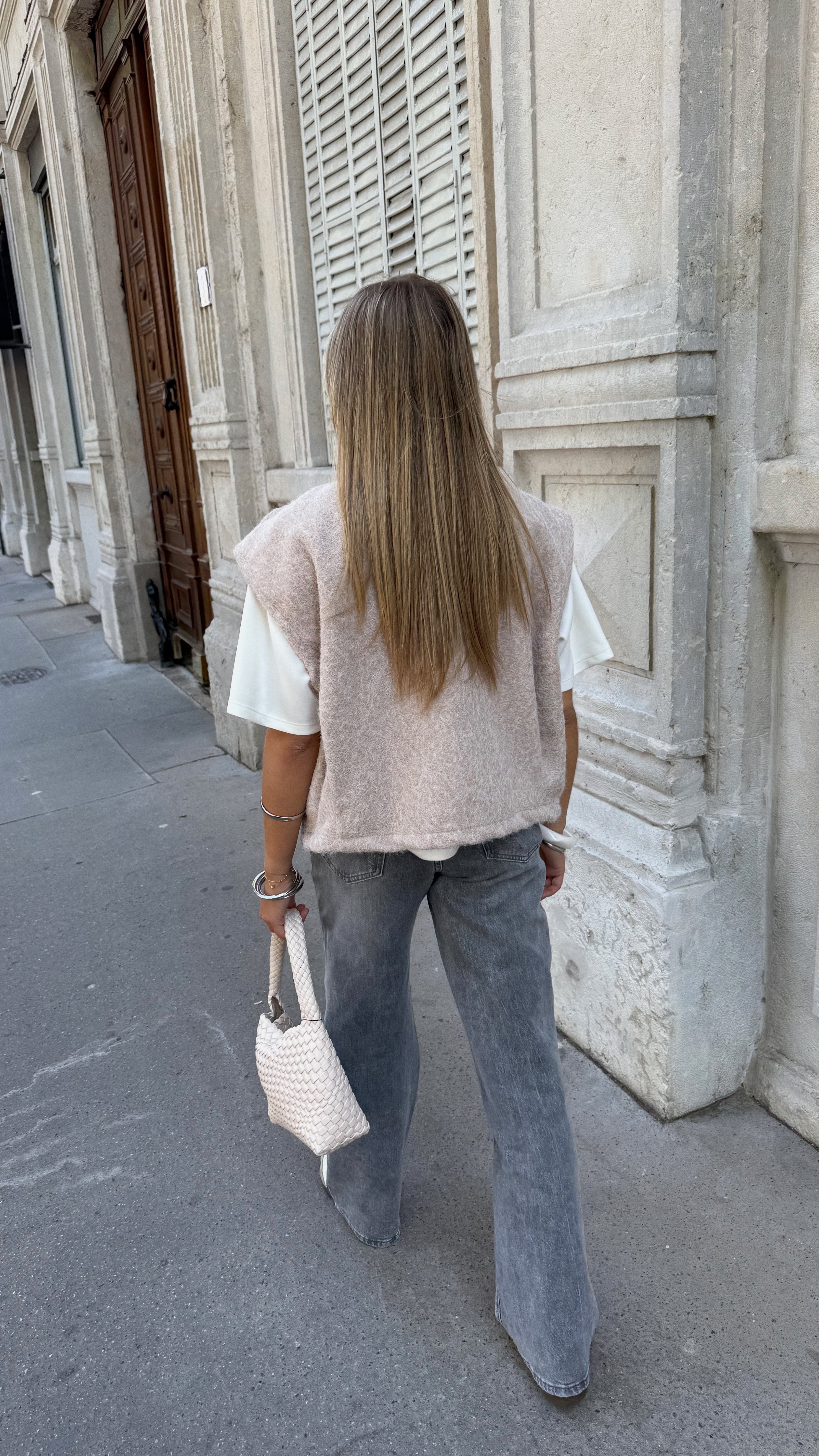 VESTE SANS MANCHES ABIE - BEIGE