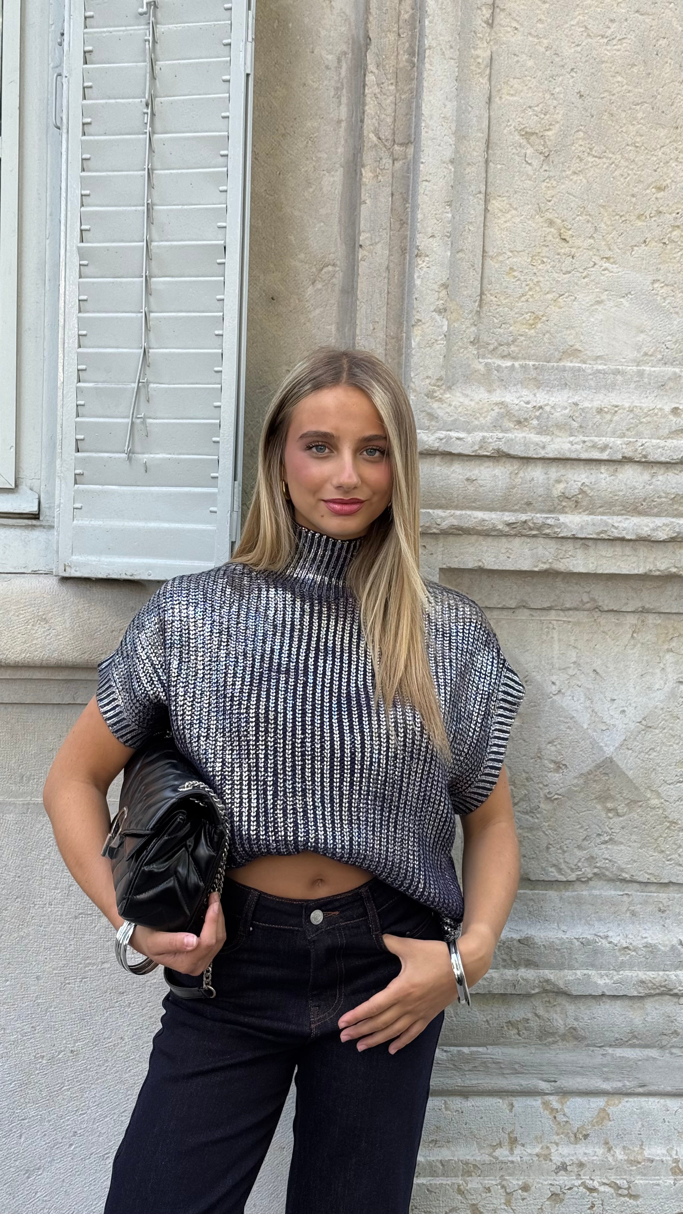 PULL SANS MANCHES NOLA - BLEU MARINE