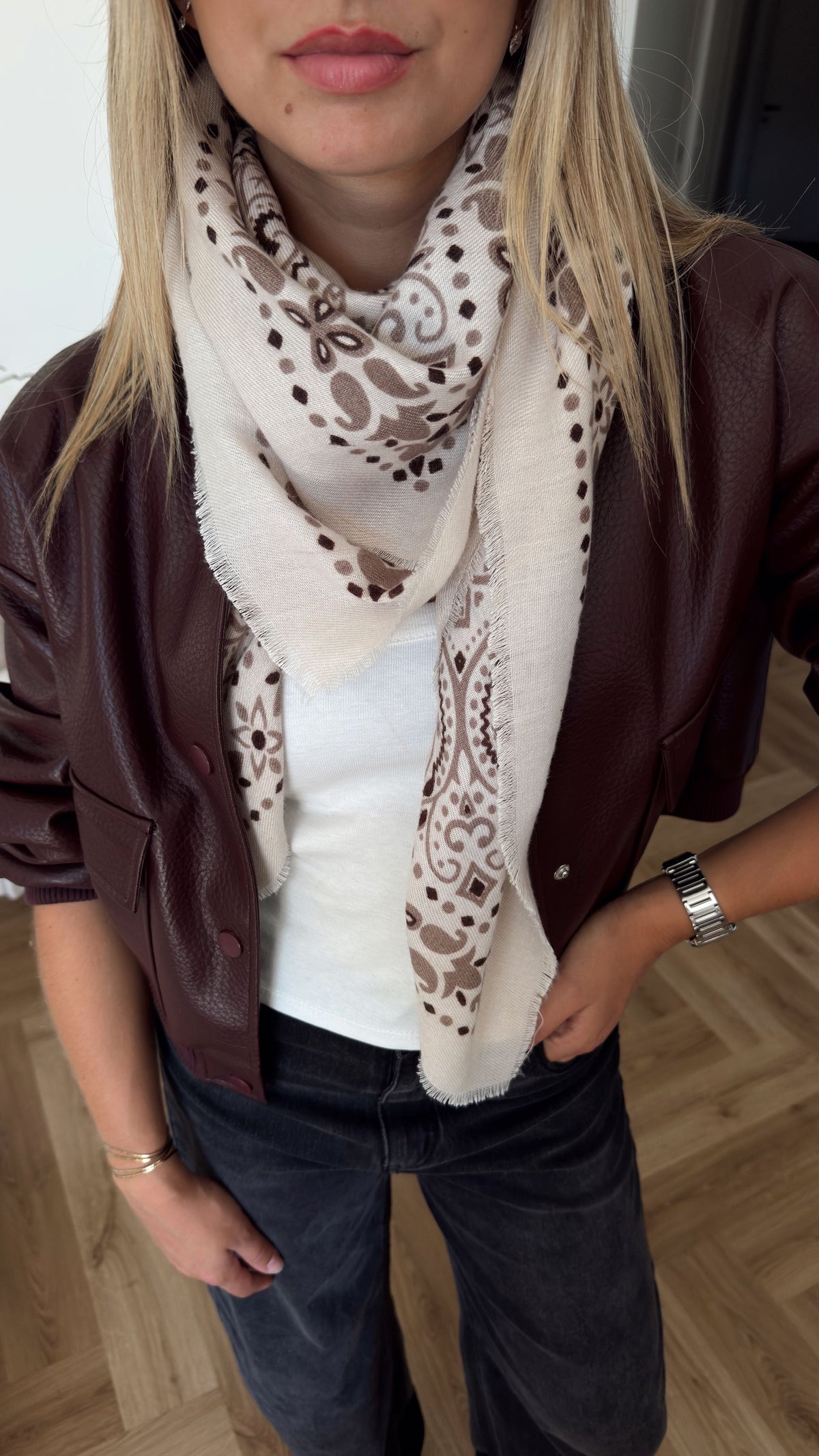 FOULARD BANDANA - BEIGE