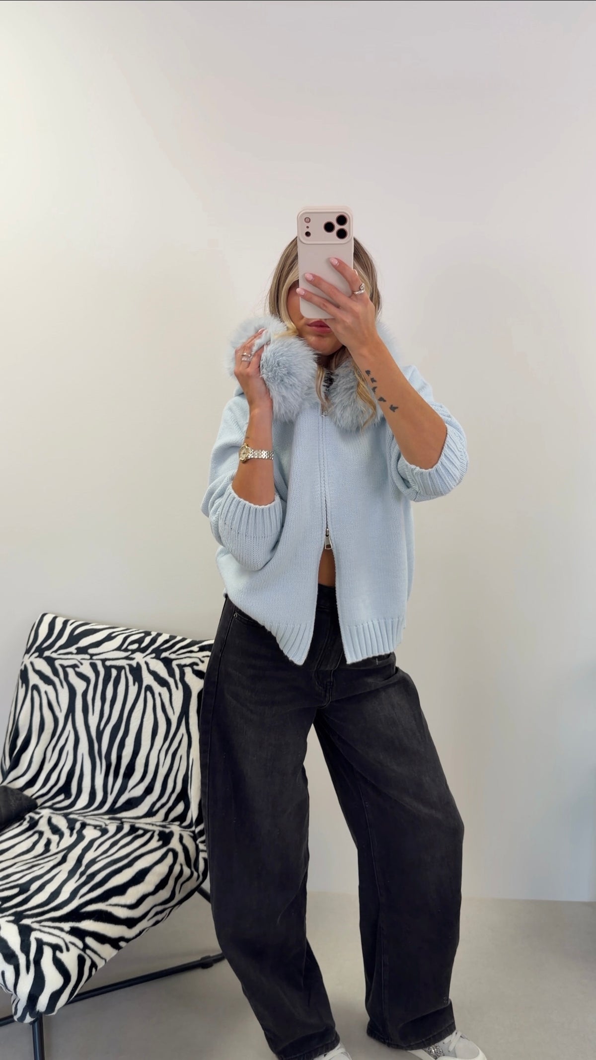 GILET DANIELA - BLEU CIEL