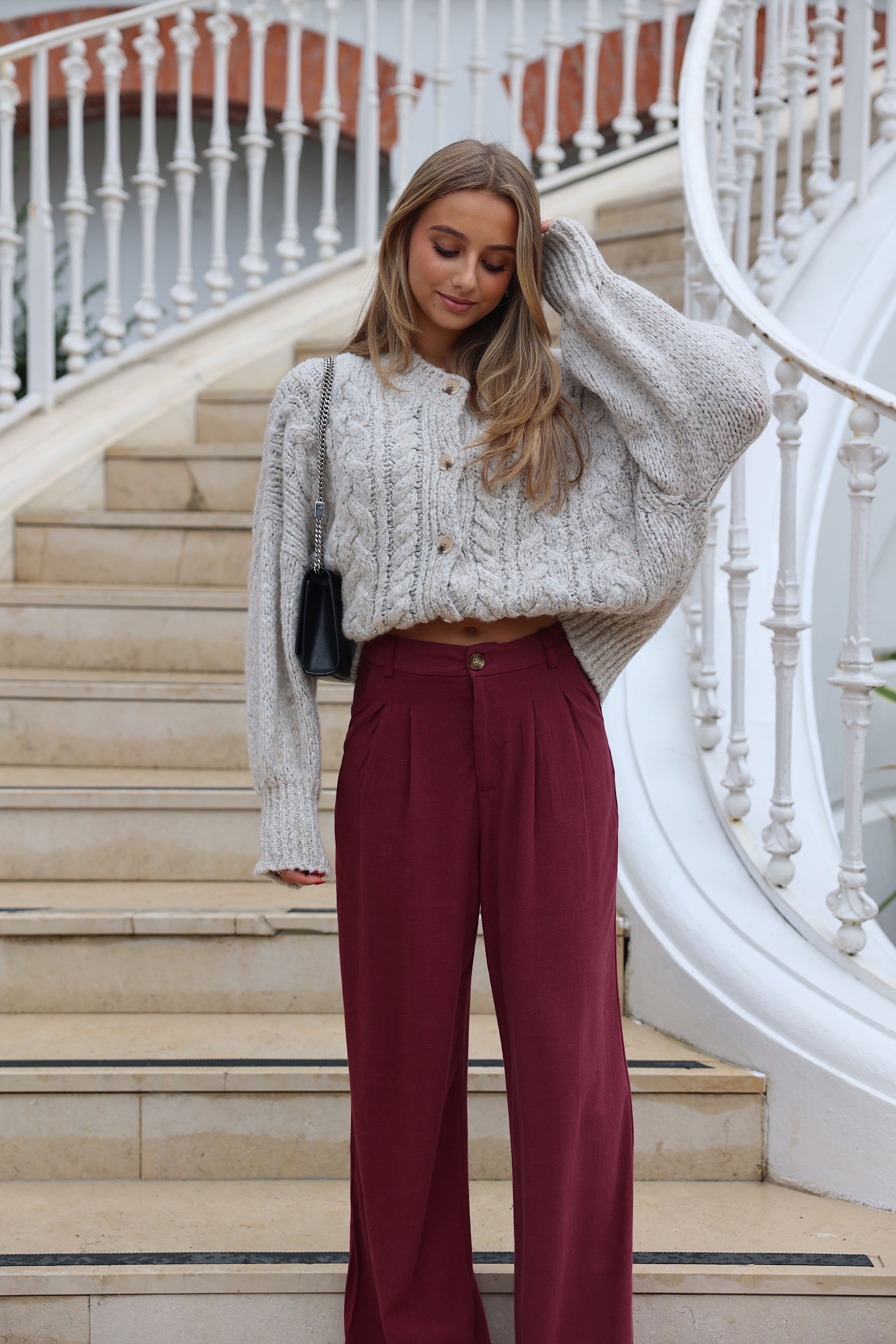 MONA PANTS - BURGUNDY