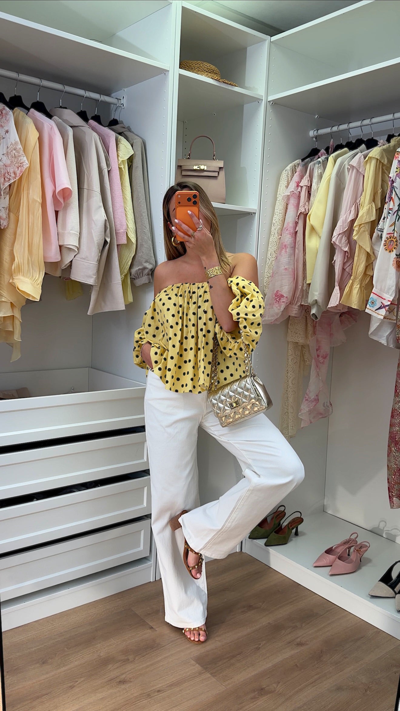 BLOUSE DOMI POIS - JAUNE