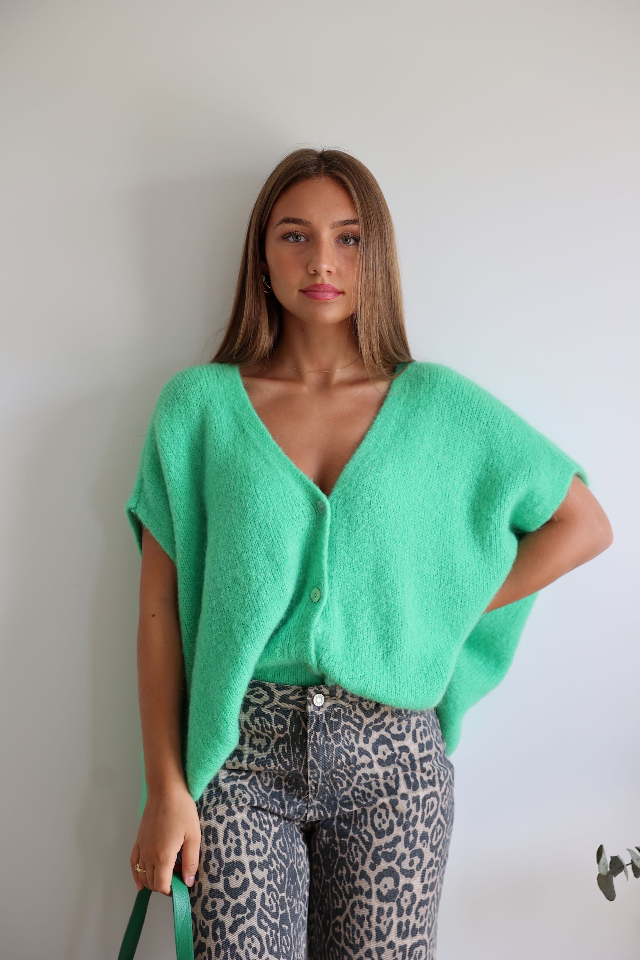 Emie sleevless cardigan - Green