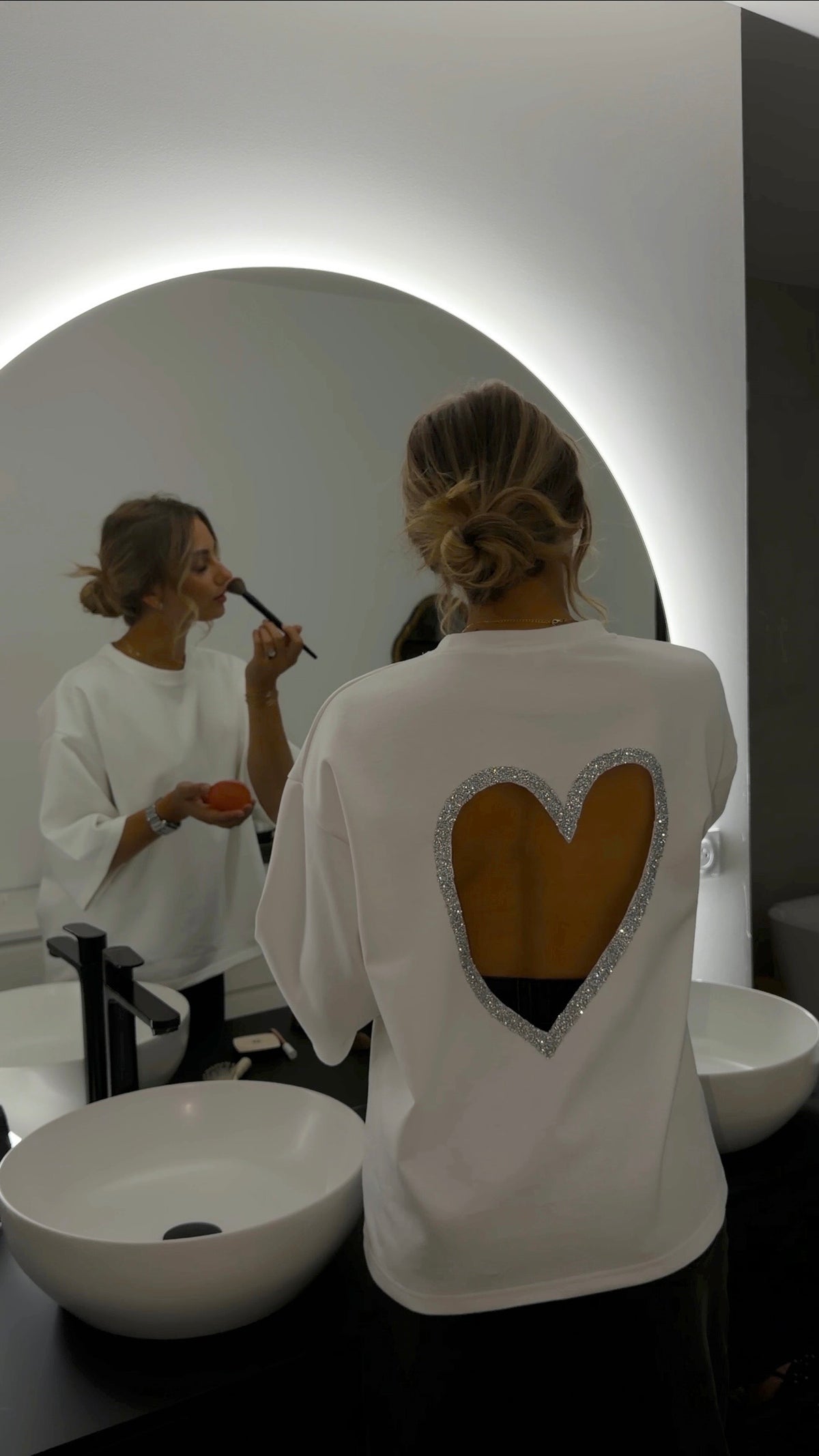 T-SHIRT COEUR - BLANC