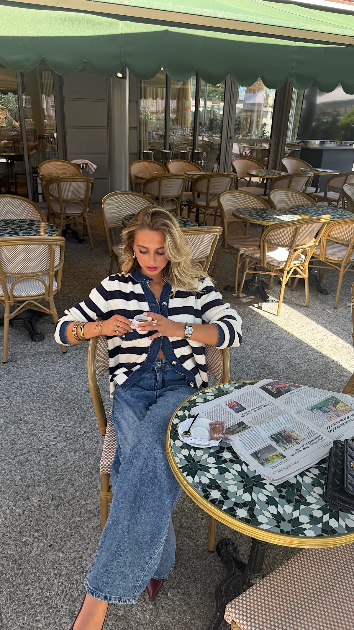 GILET SYLVIA - MARINE ET ECRU