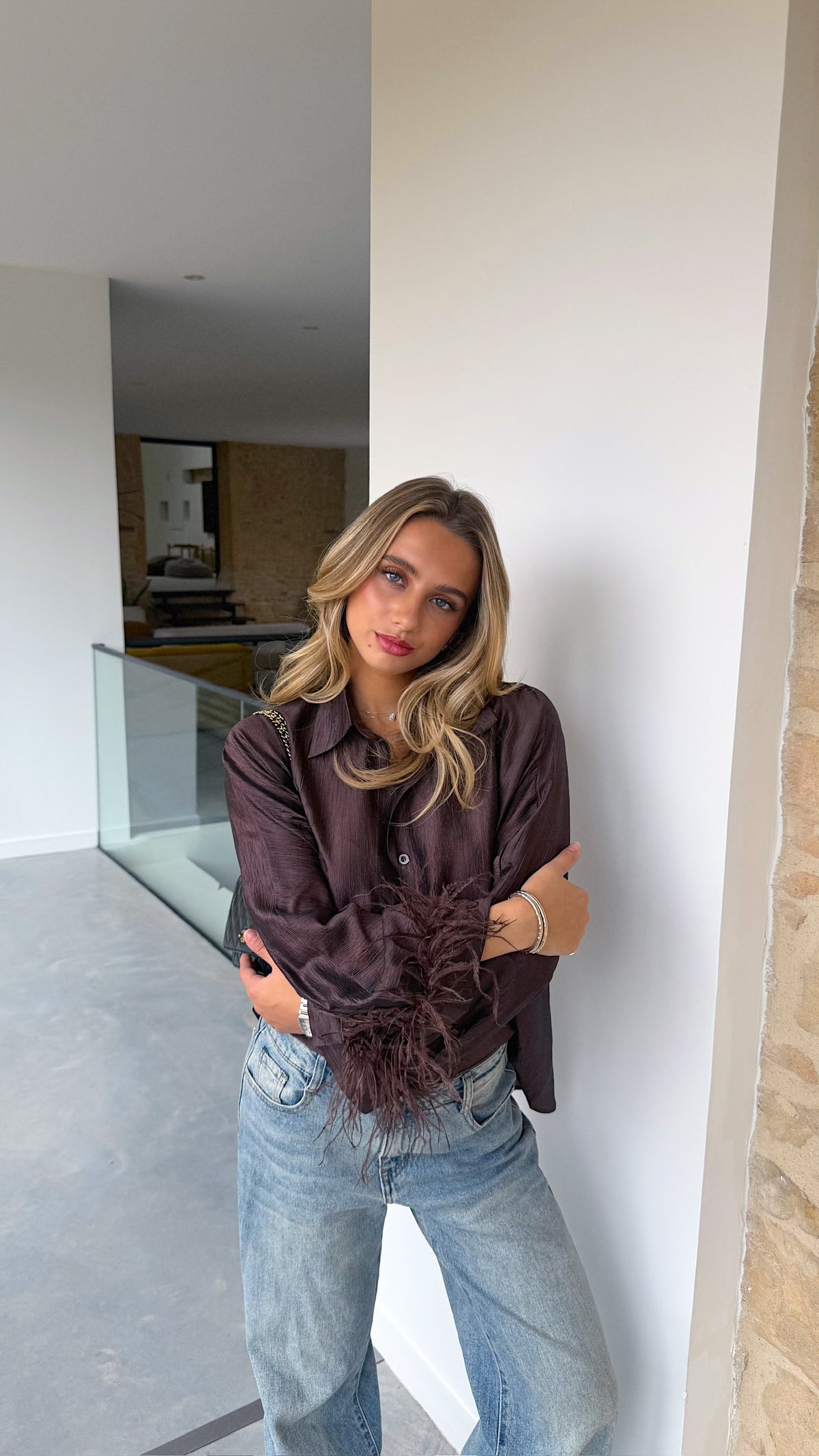 CHEMISE PLUME - CHOCO