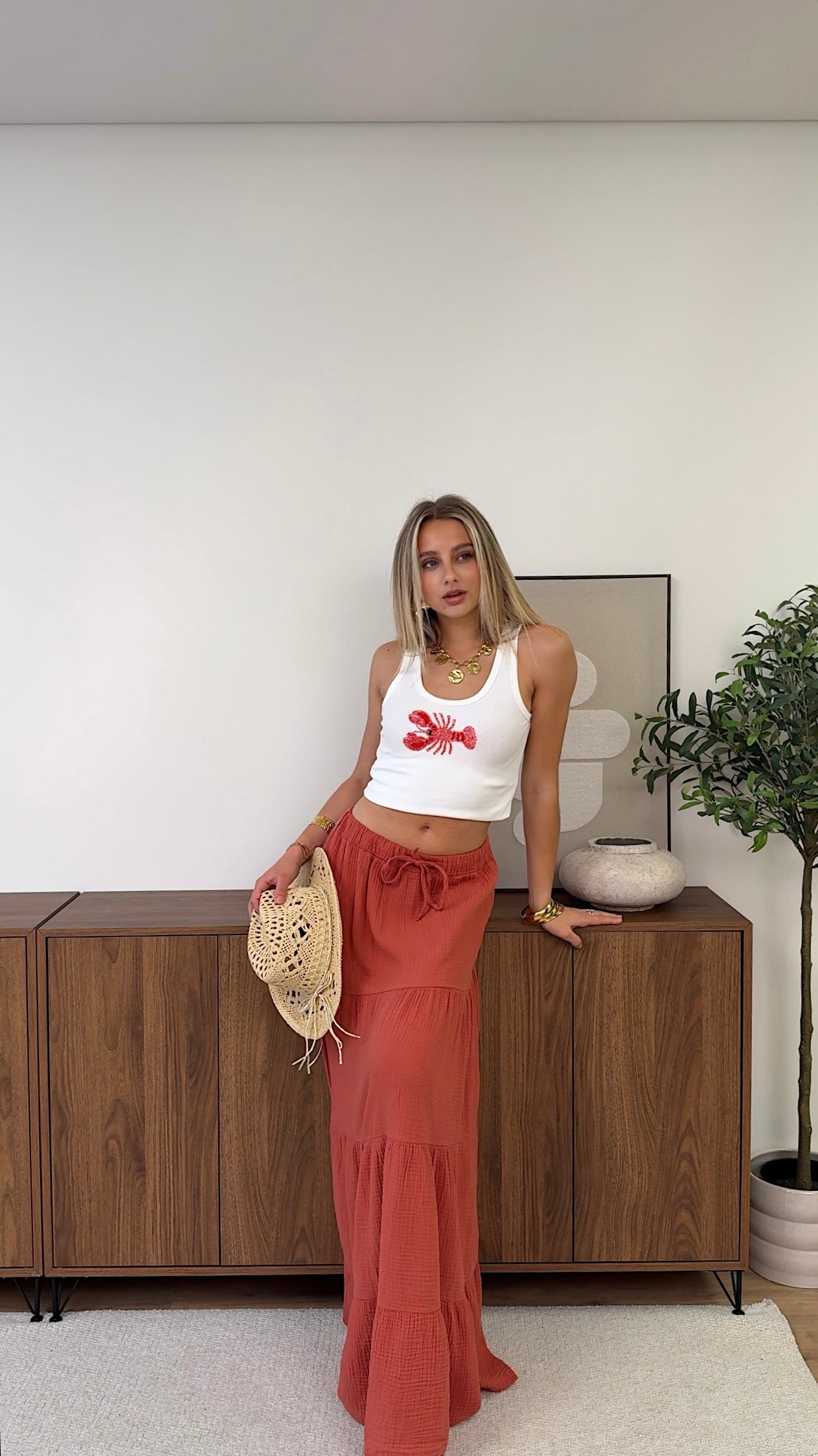 JUPE LIORA - TERRACOTTA