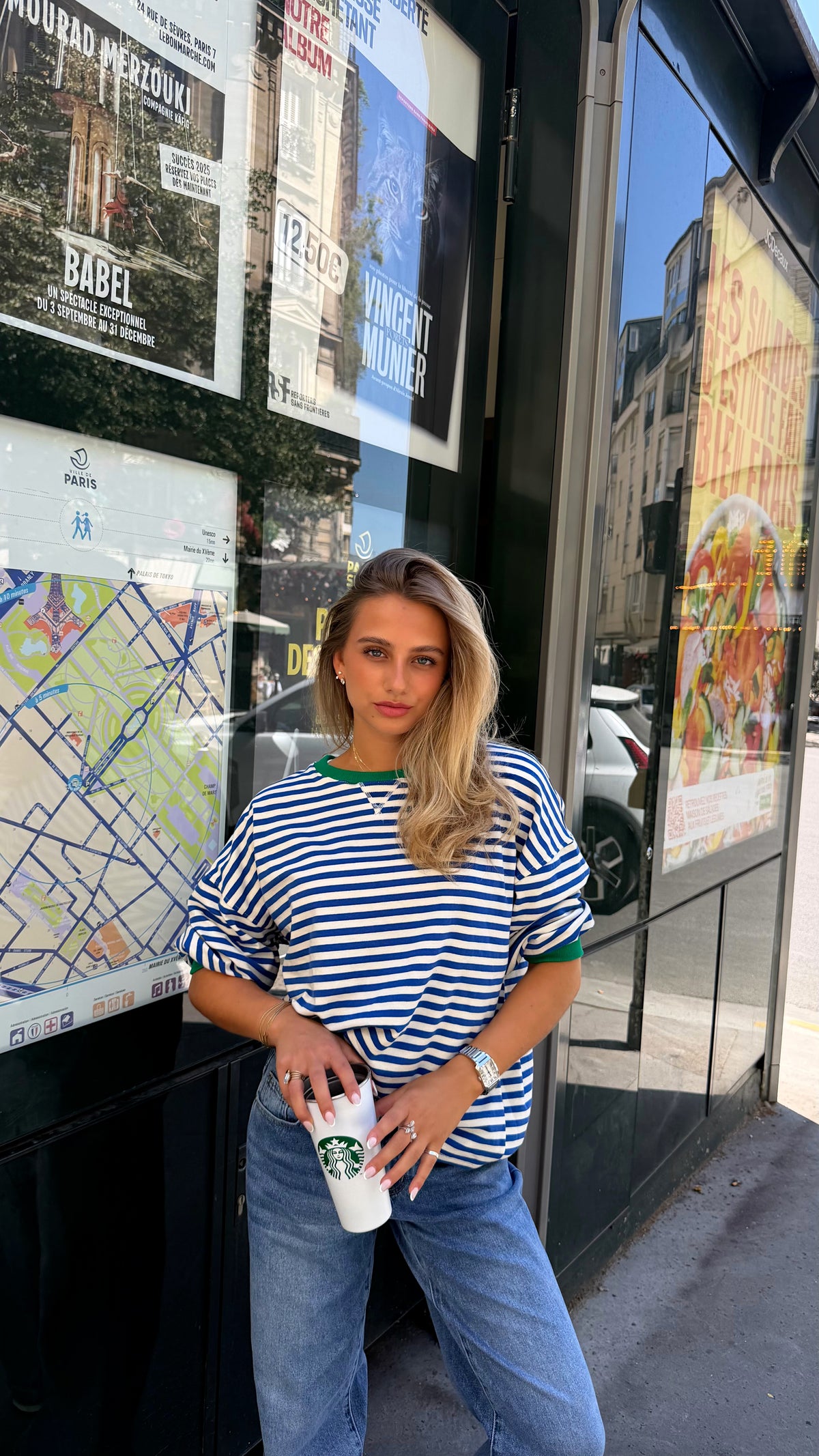 TOP CHARLINE - BLEU/VERT