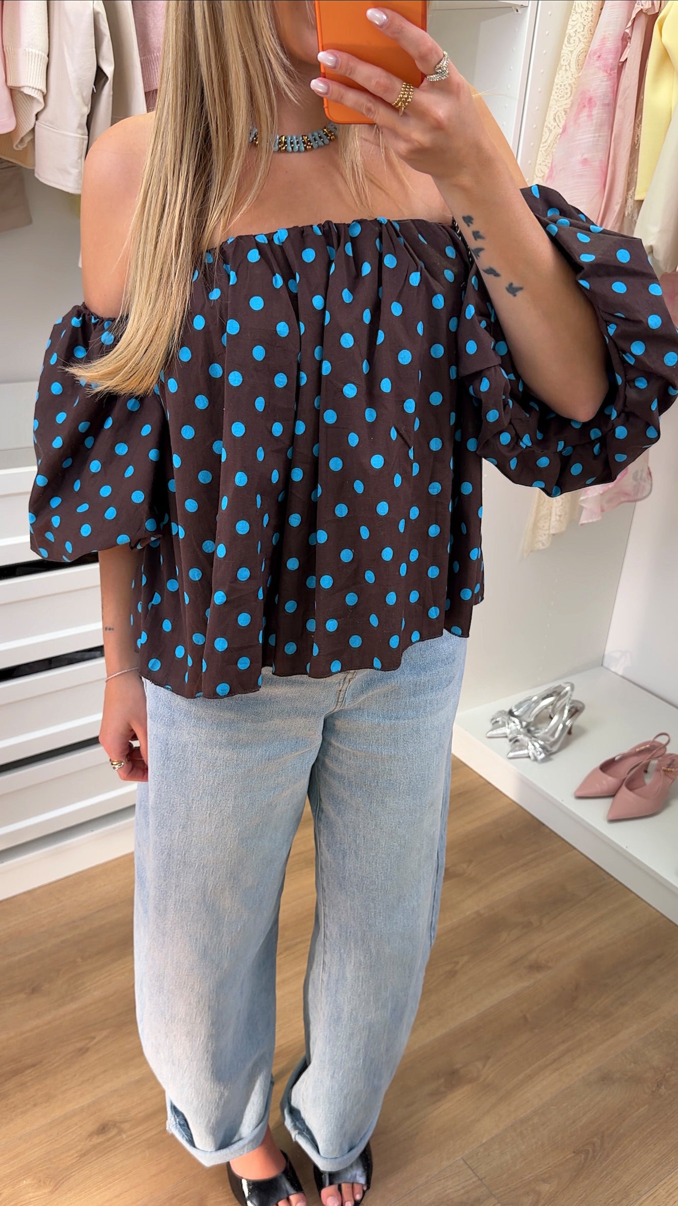 BLOUSE DOMI POIS - CHOCO
