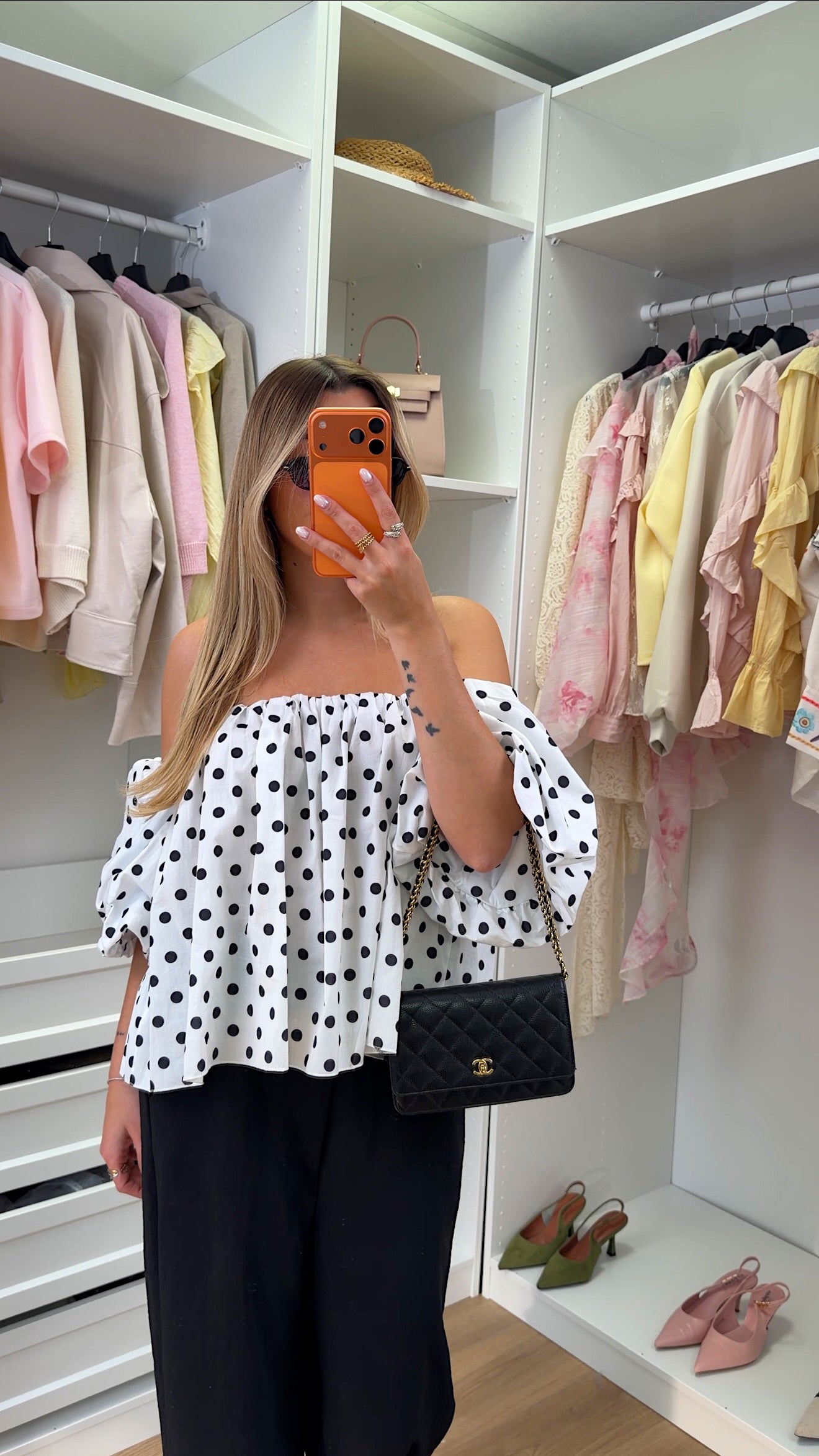 BLOUSE DOMI POIS - BLANC
