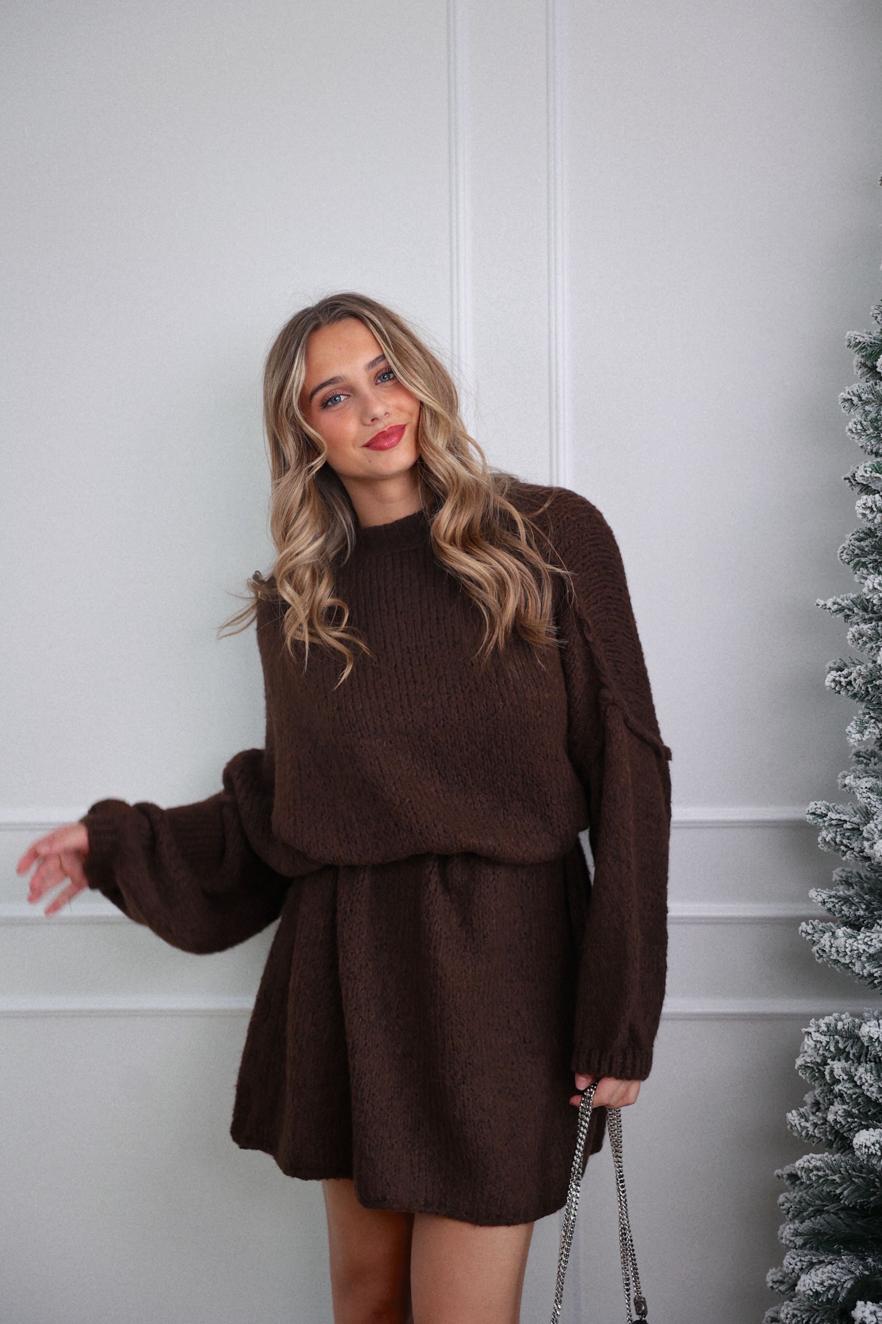 LOU SWEATER DRESS - CHOCO