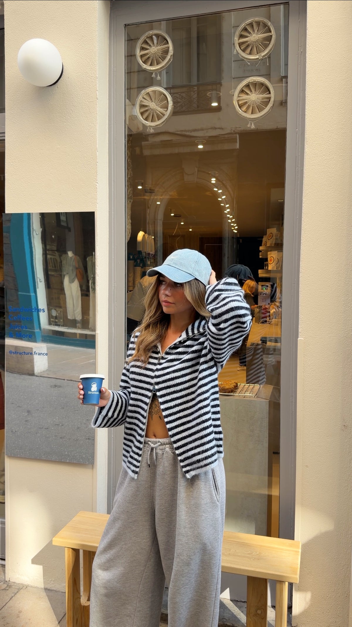 GILET IRENE - BLEU CLAIR ET BLEU MARINE