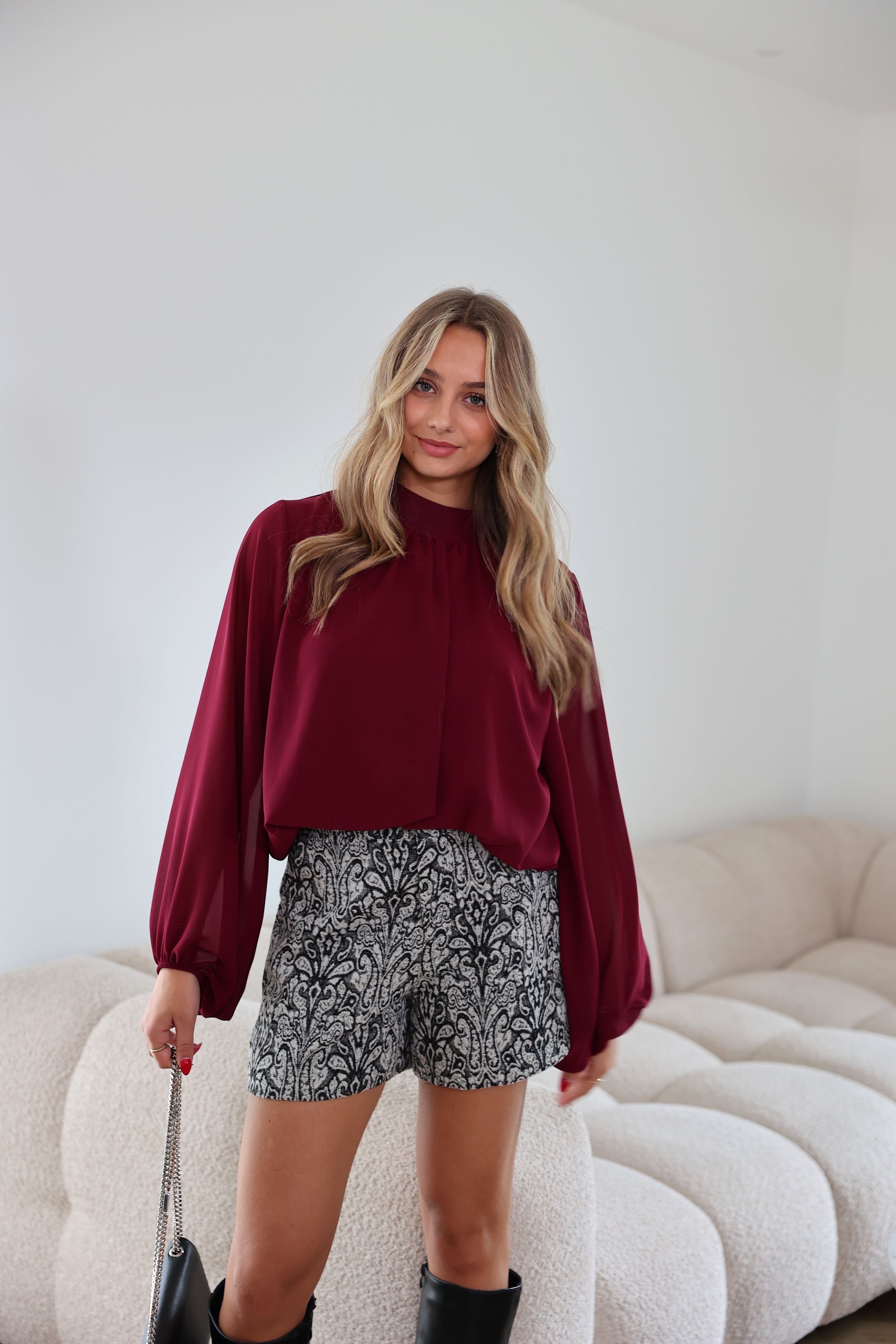 BLOUSE BEA - BURGUNDY