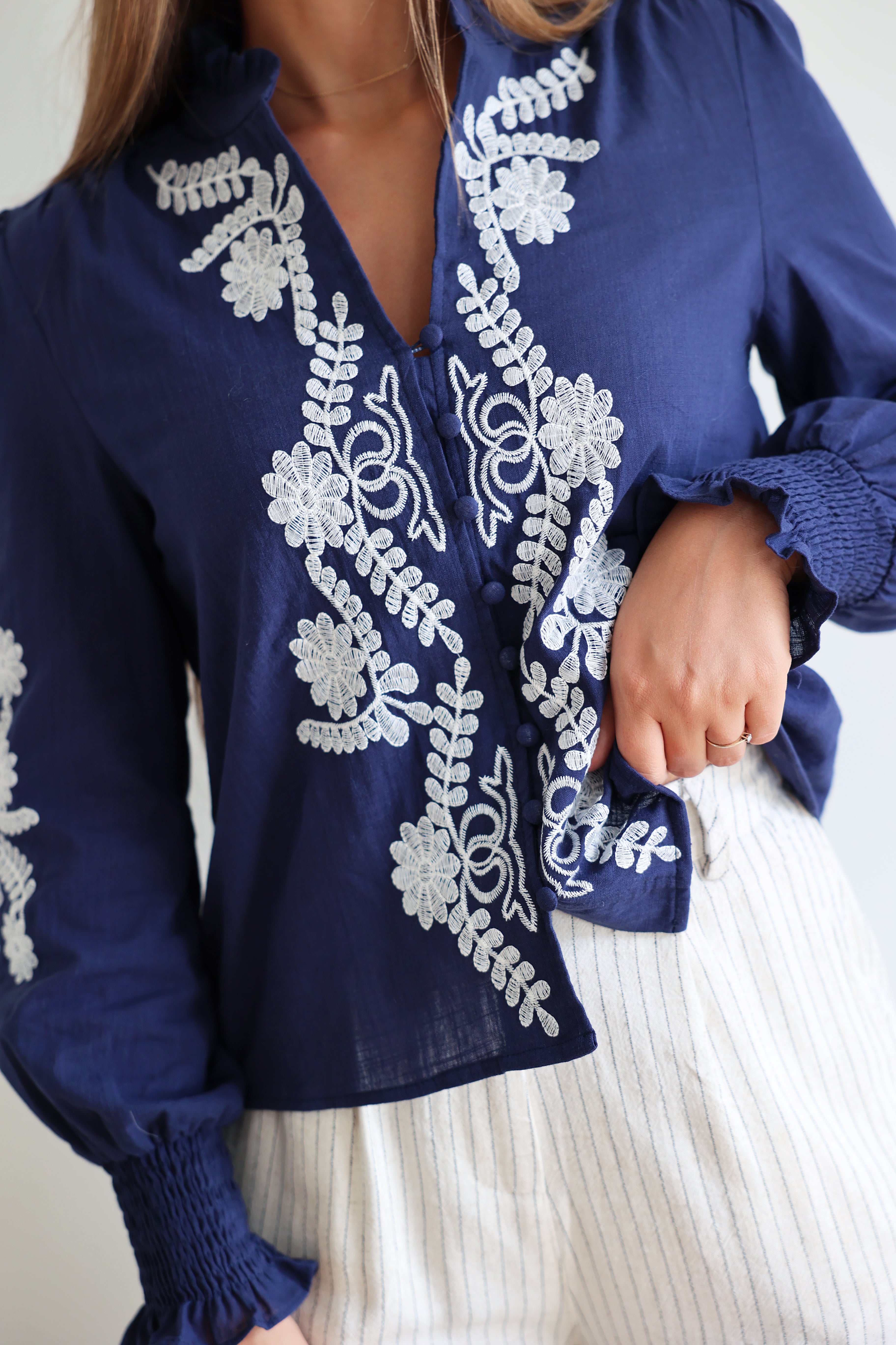 BLOUSE SUZANNA - BLEU MARINE