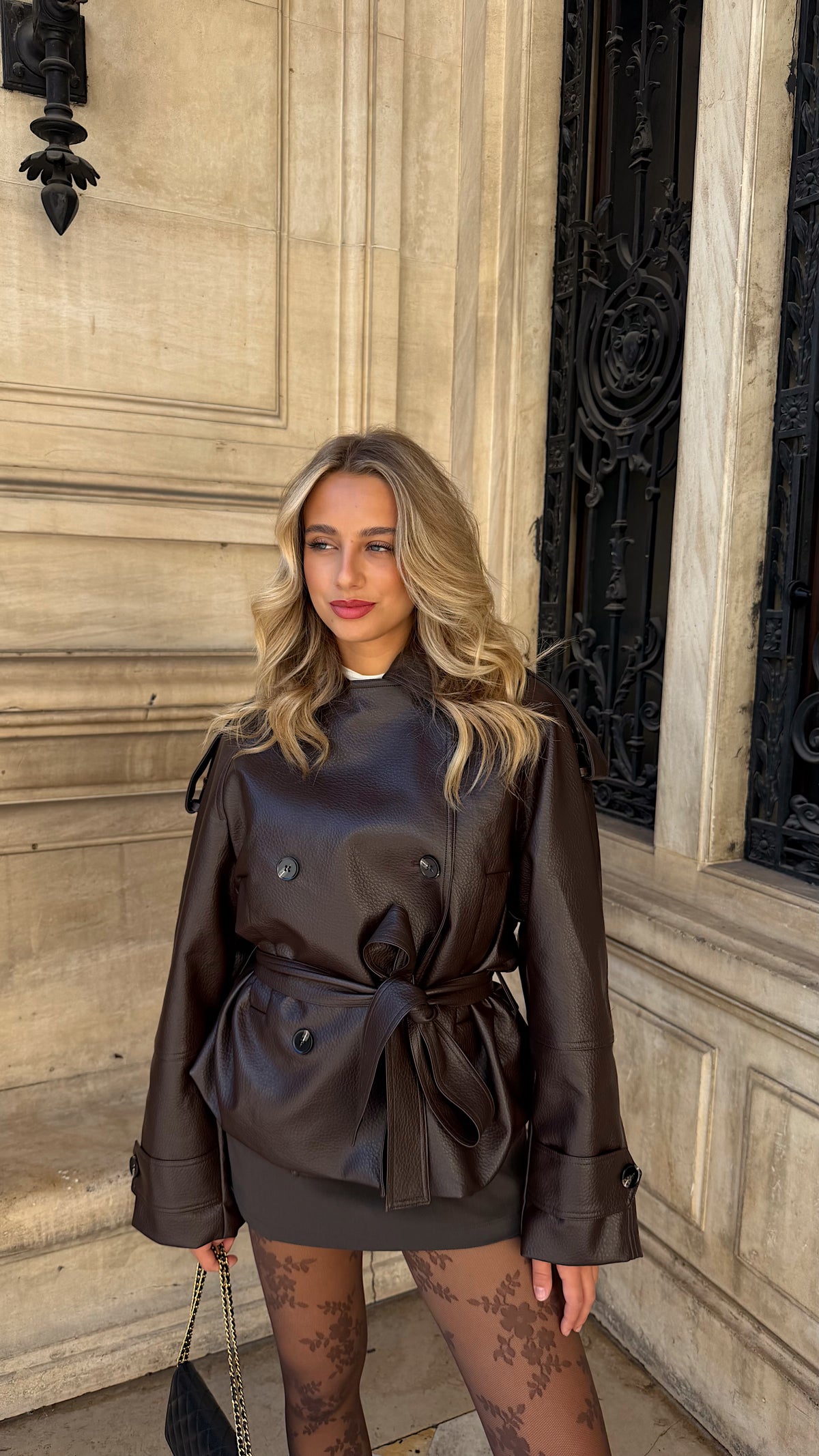 COLETTE TRENCH COAT - CHOCOLATE