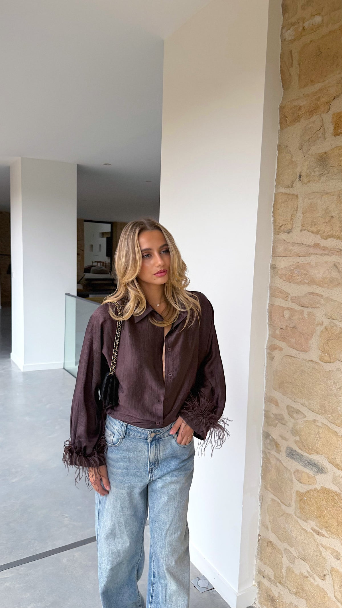 CHEMISE PLUME - CHOCO