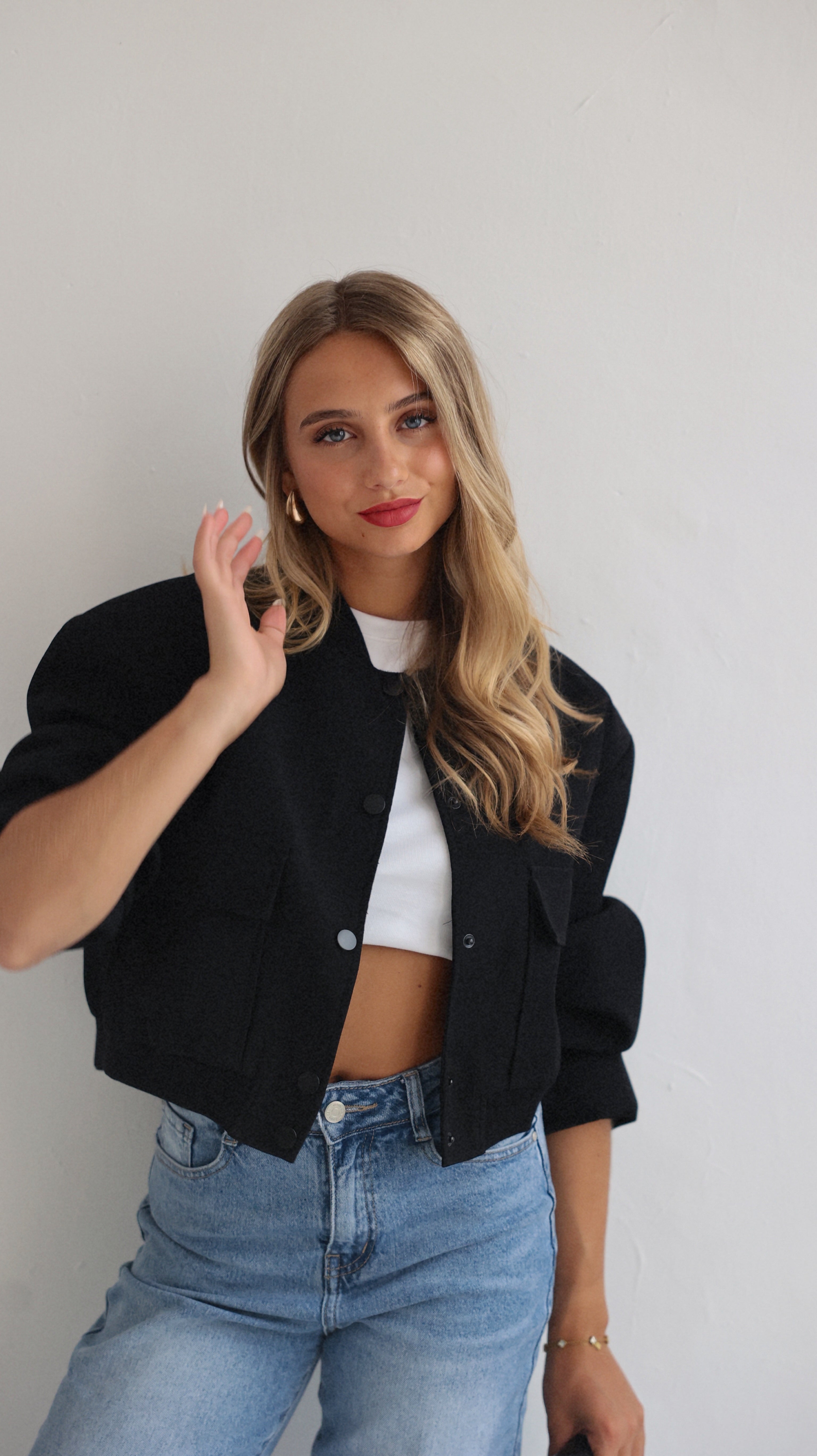 ALIZEE BOMBER - BLACK