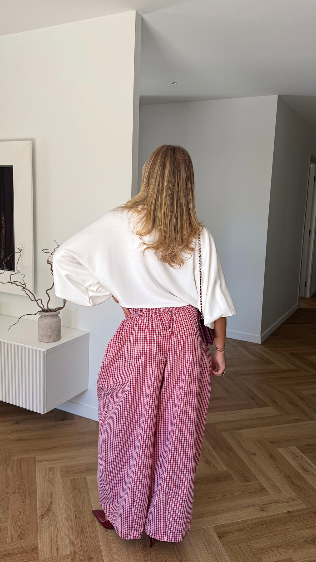 PANTALON VICHY - ROUGE