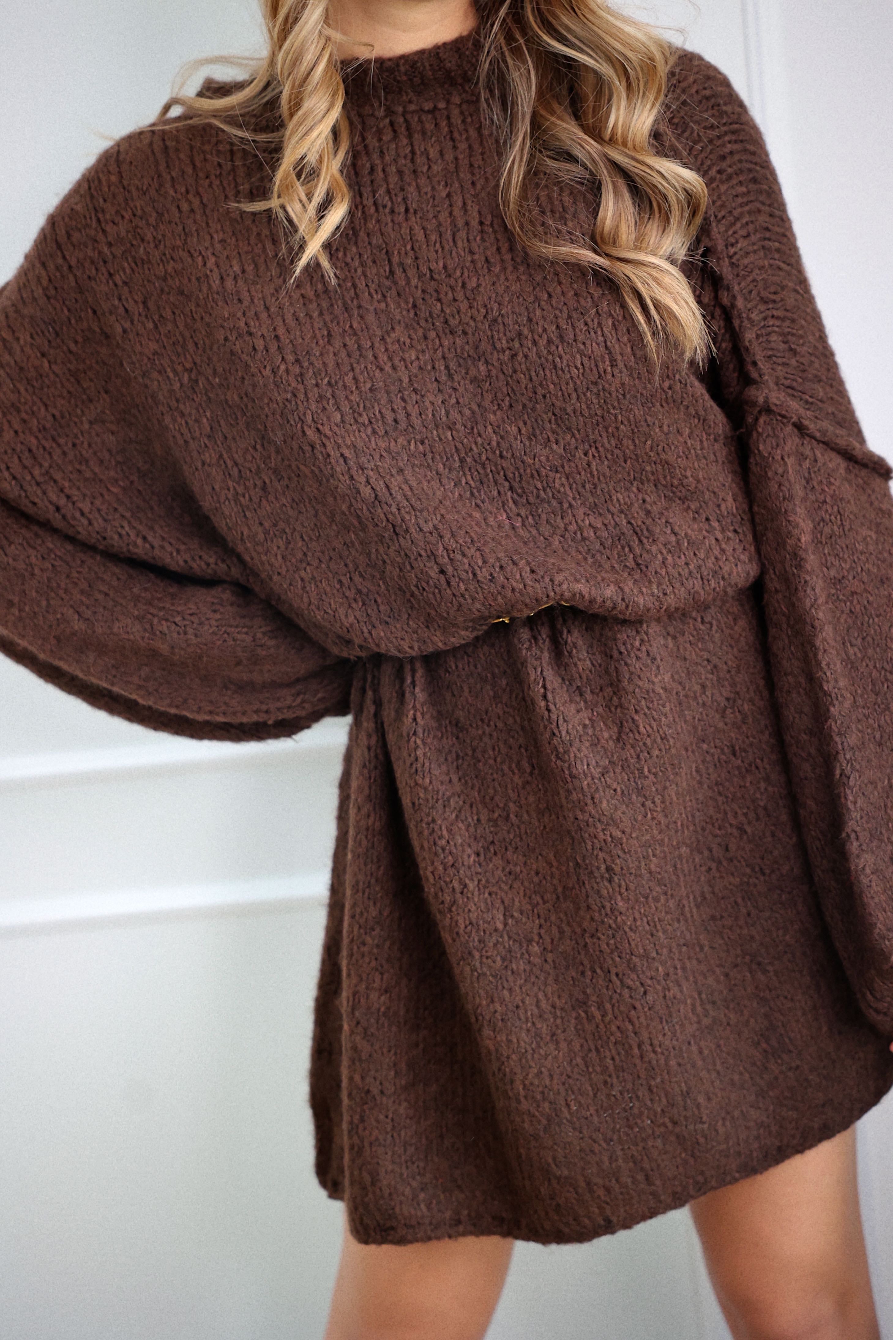 LOU SWEATER DRESS - CHOCO