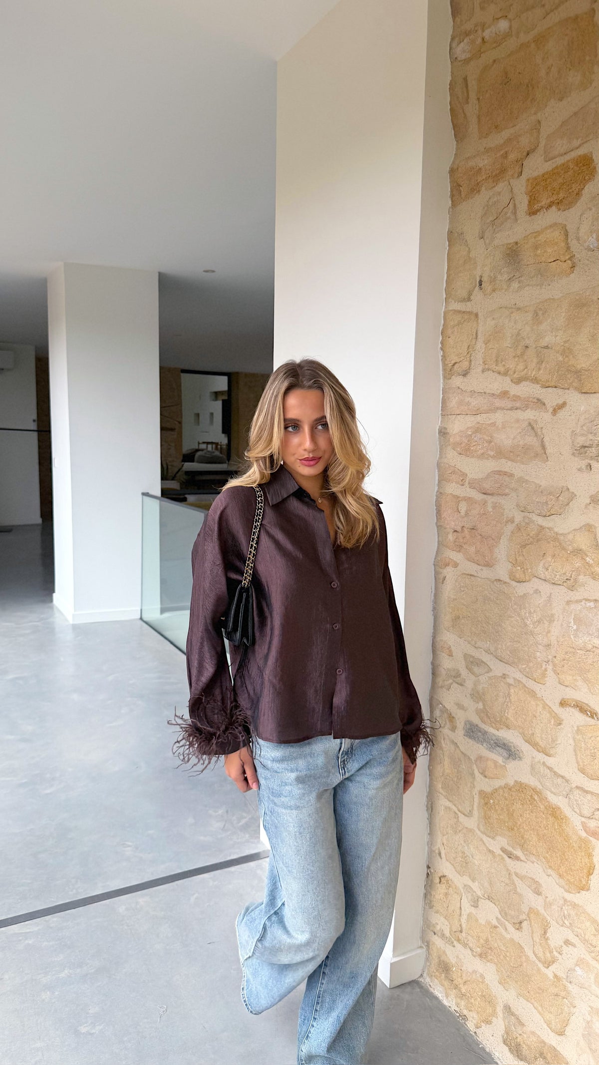 CHEMISE PLUME - CHOCO