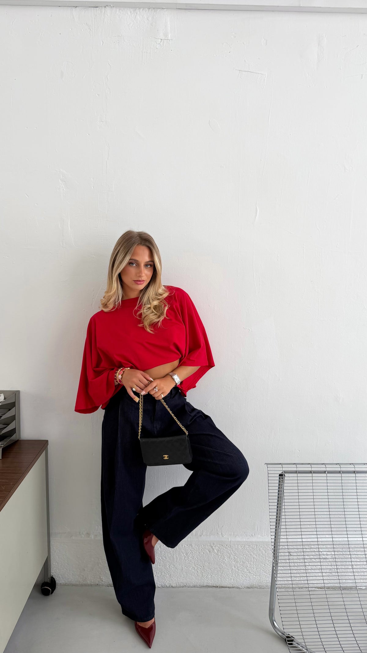 T SHIRT NINON - ROUGE