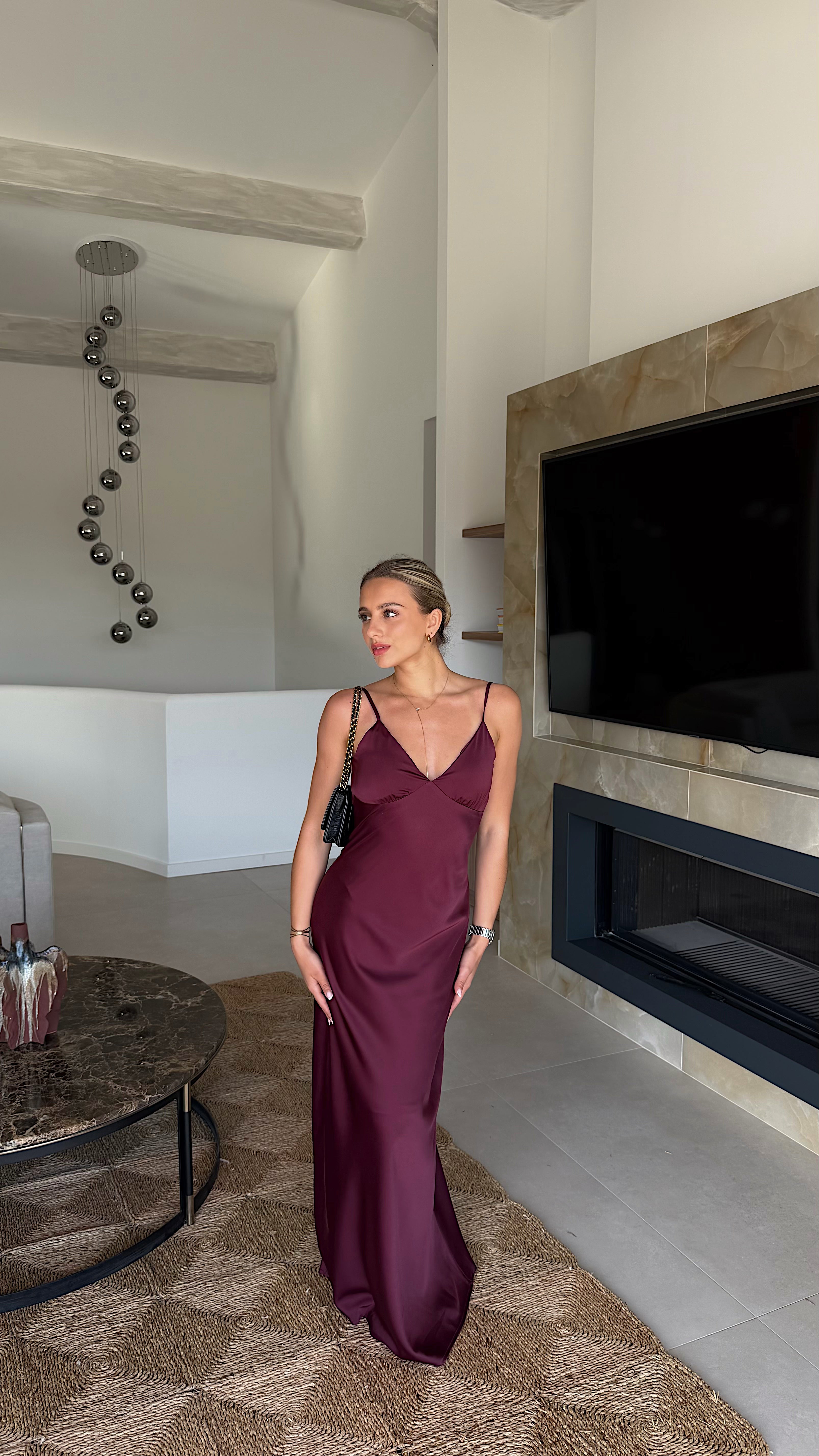 ALESSIA DRESS - BORDEAUX