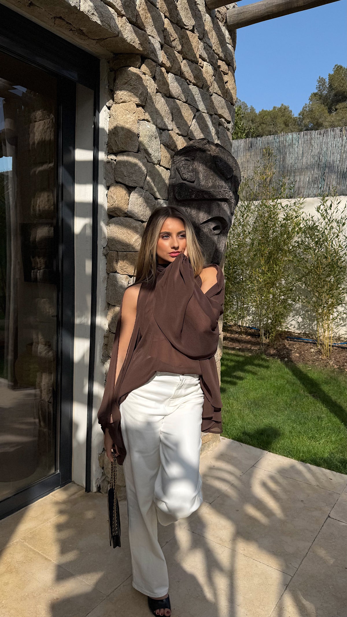 CARLA BLOUSE - CHOCOLATE