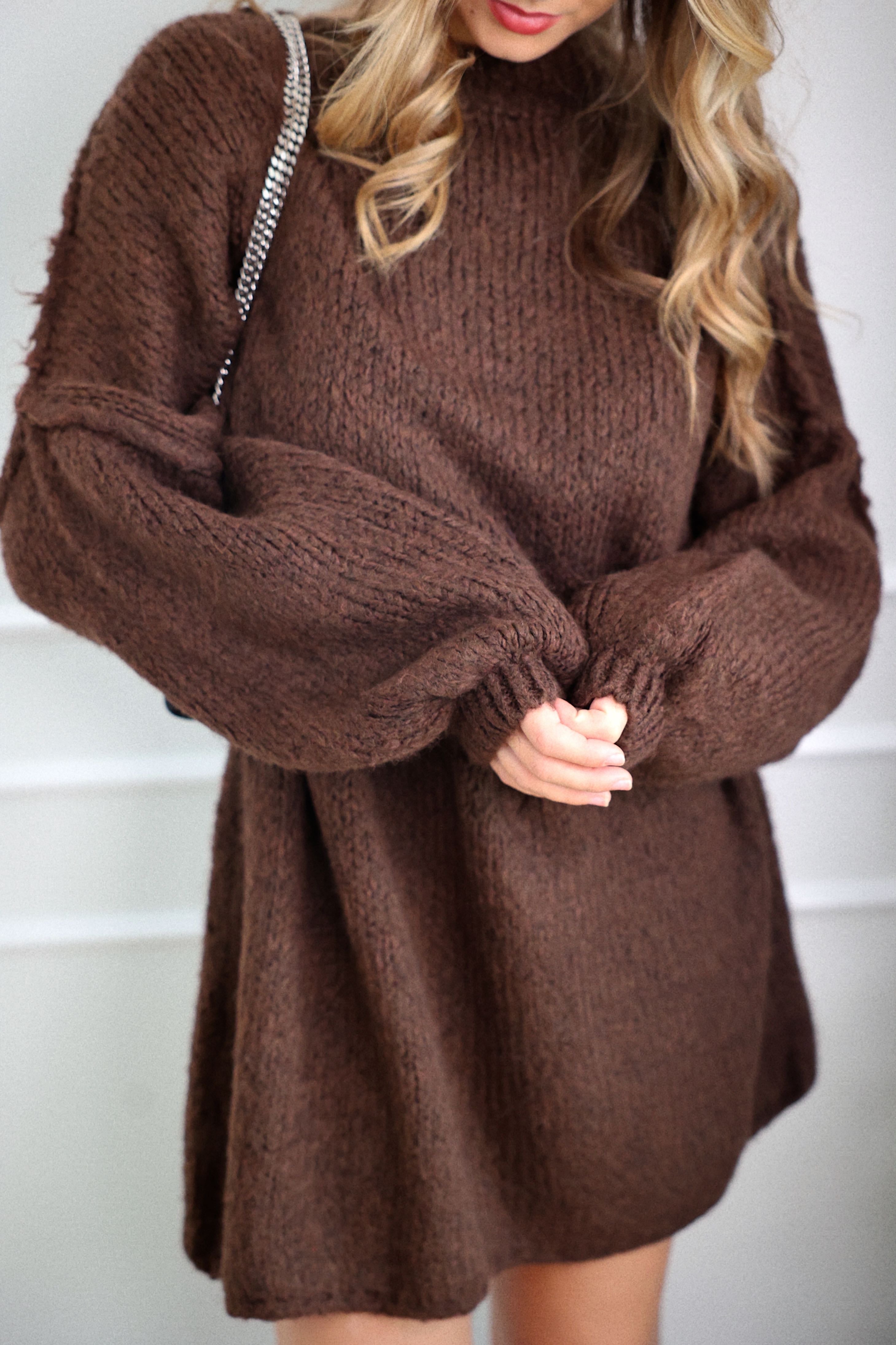 LOU SWEATER DRESS - CHOCO