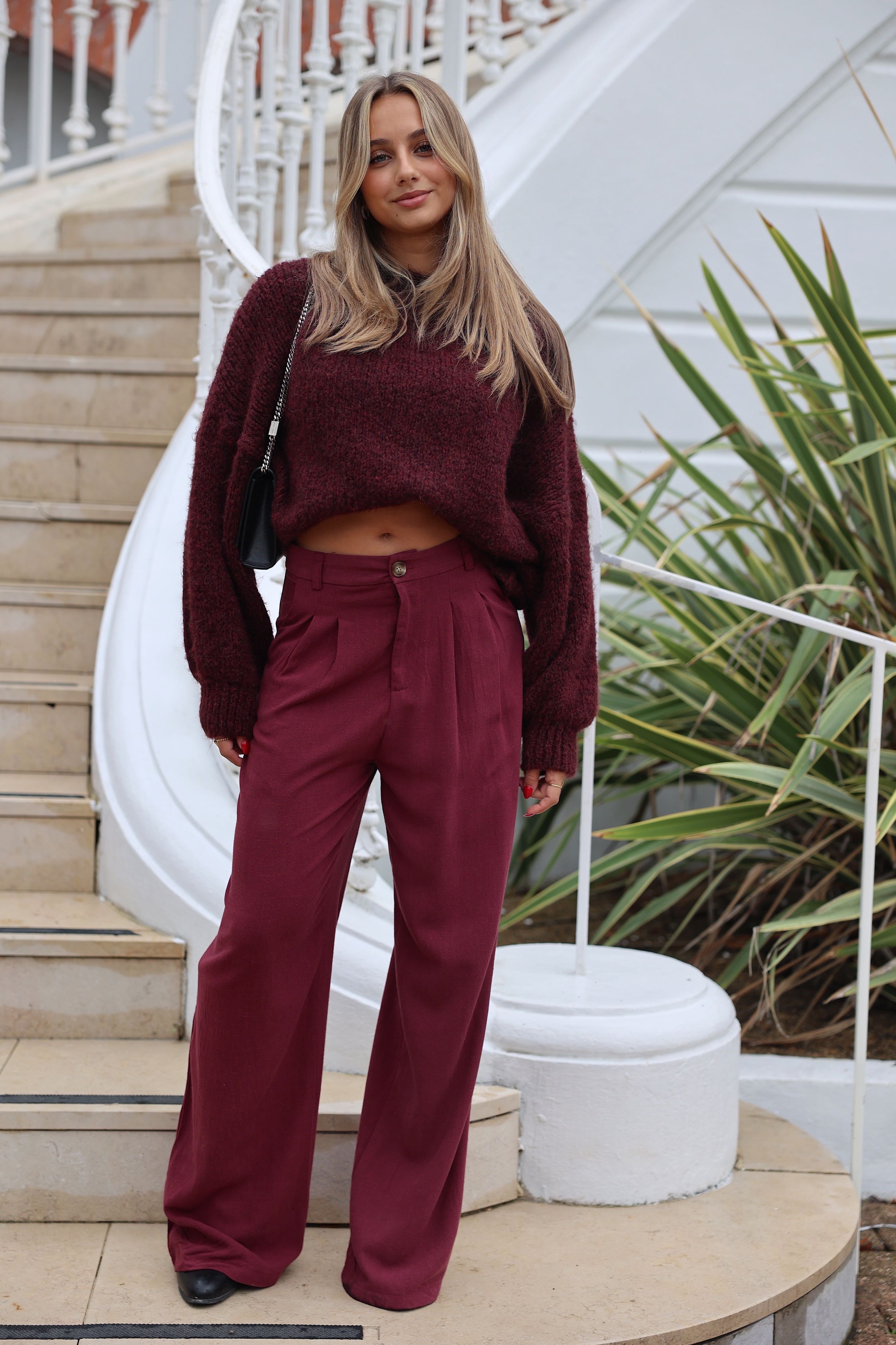 MONA PANTS - BURGUNDY