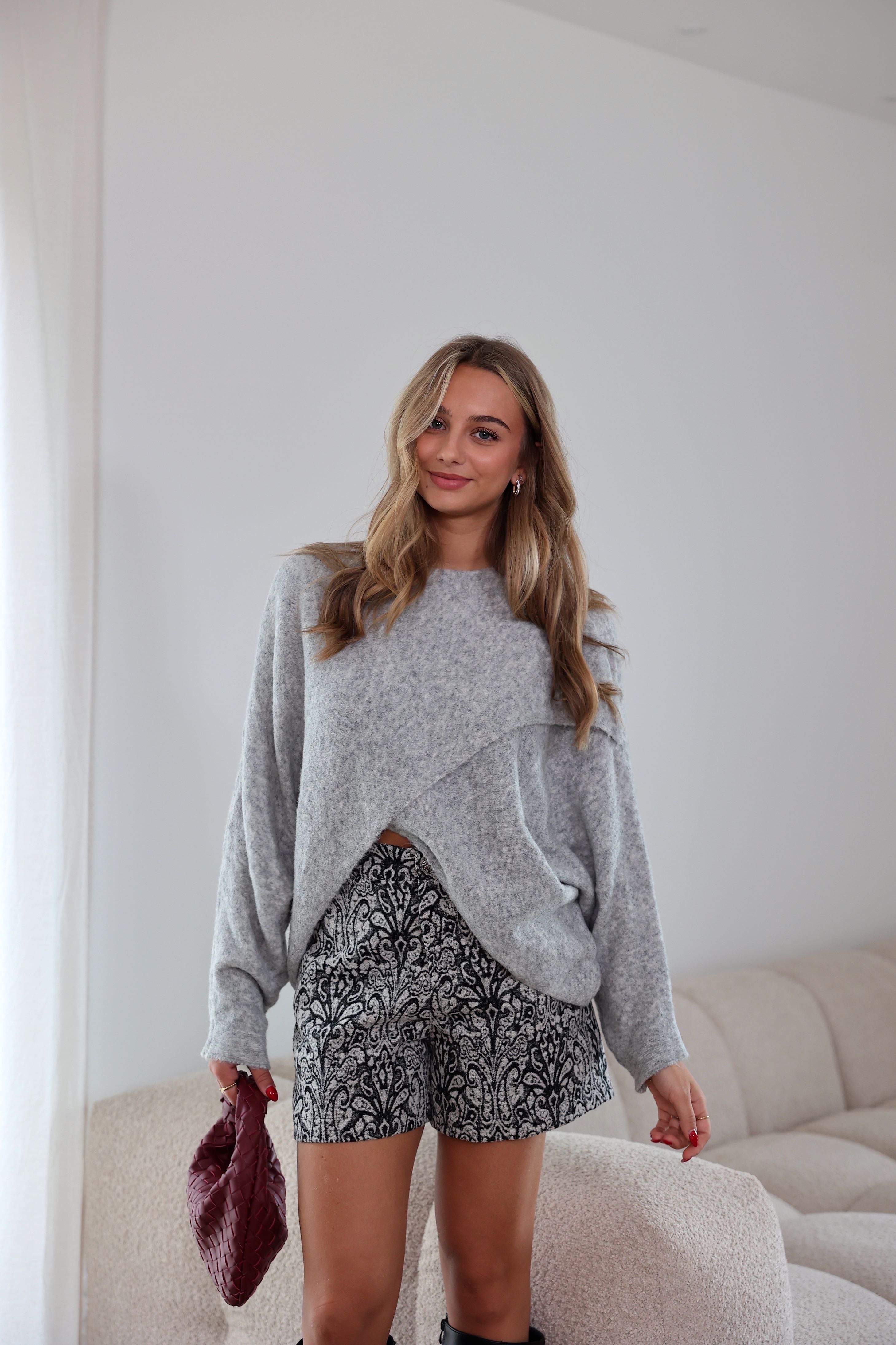 JERSEY PONCHO EVA - GRIS