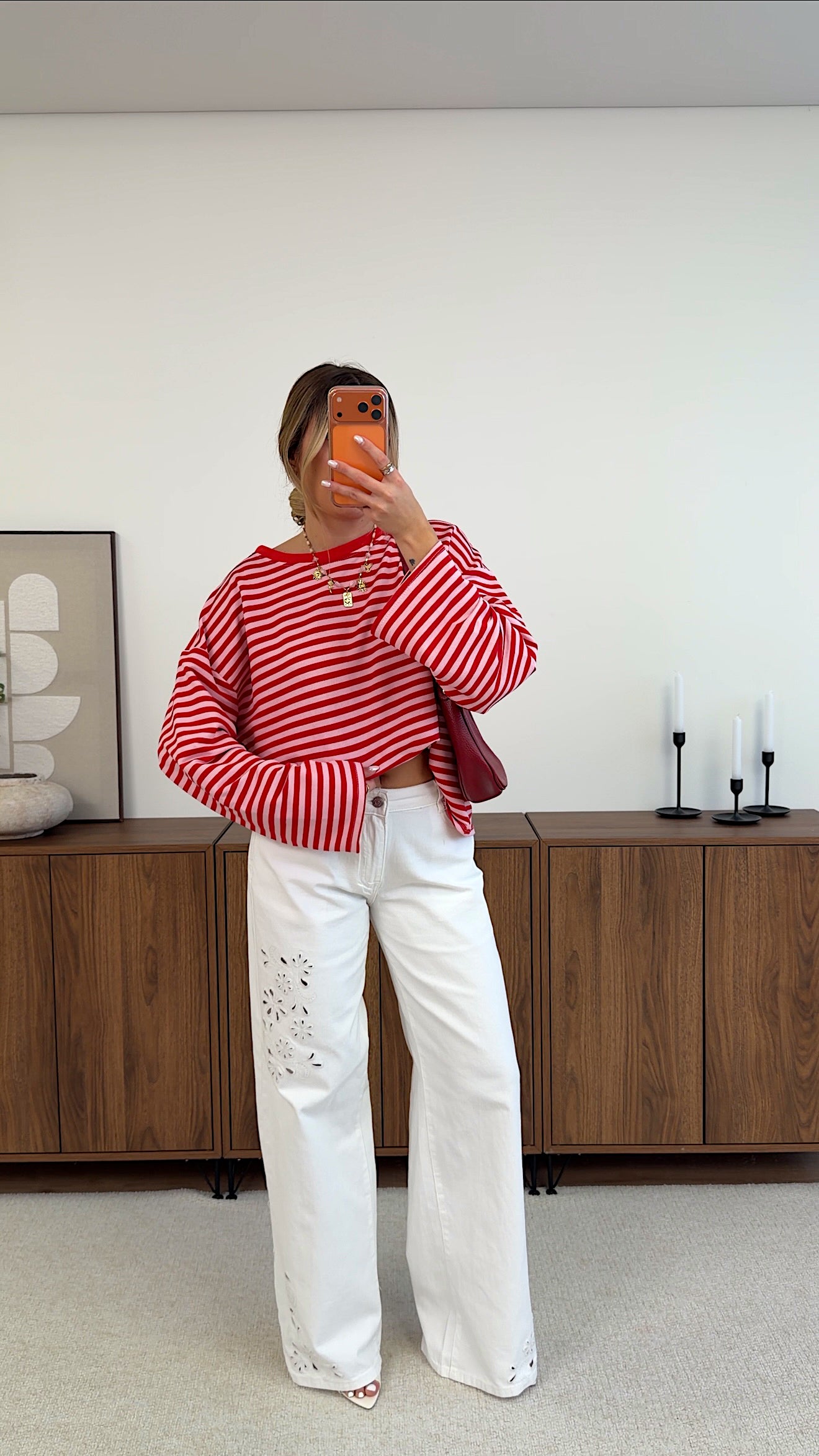 TOP MARINA - ROUGE ET ROSE