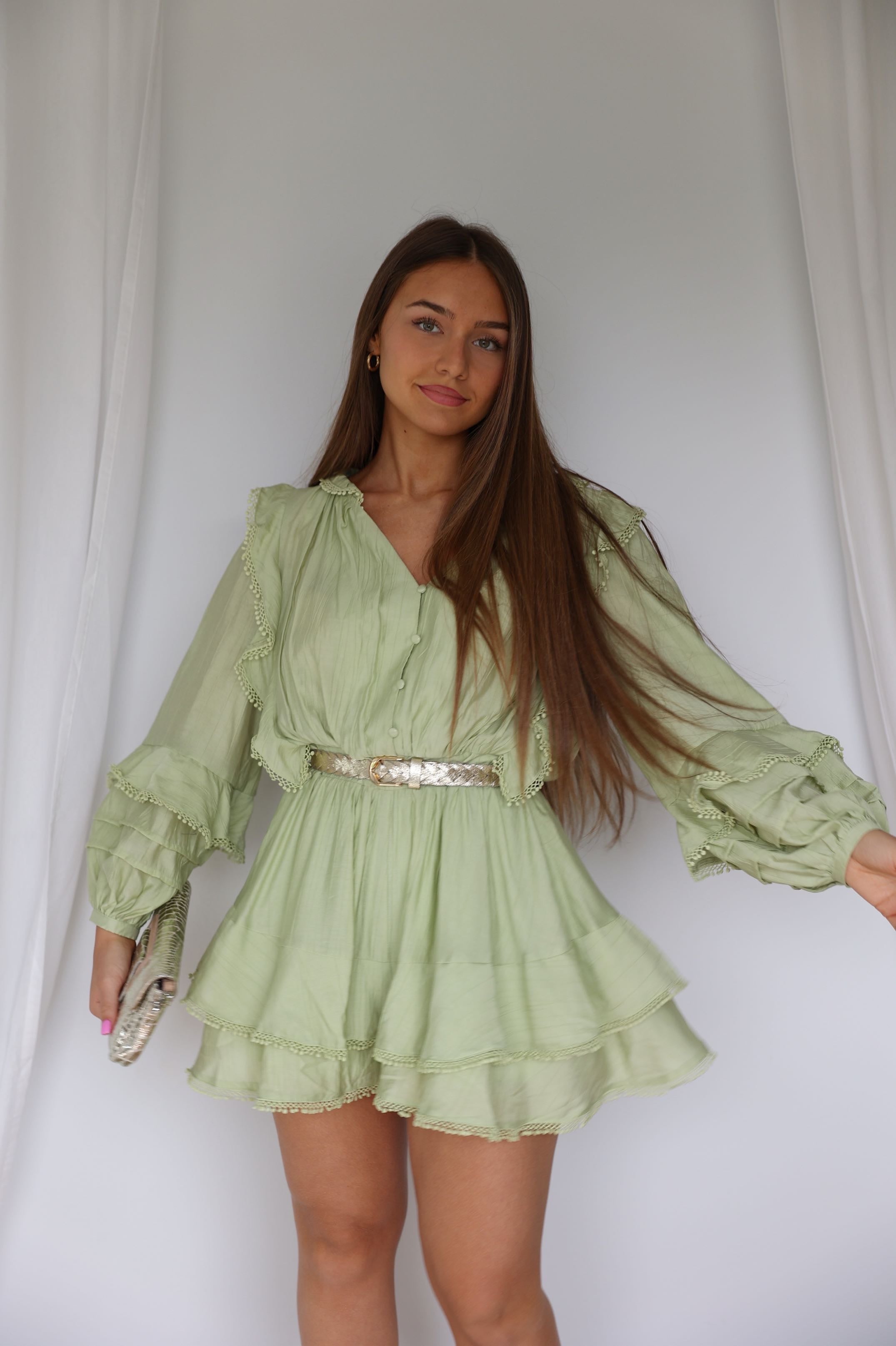 LALIE PLAYSUIT - ANISE GREEN