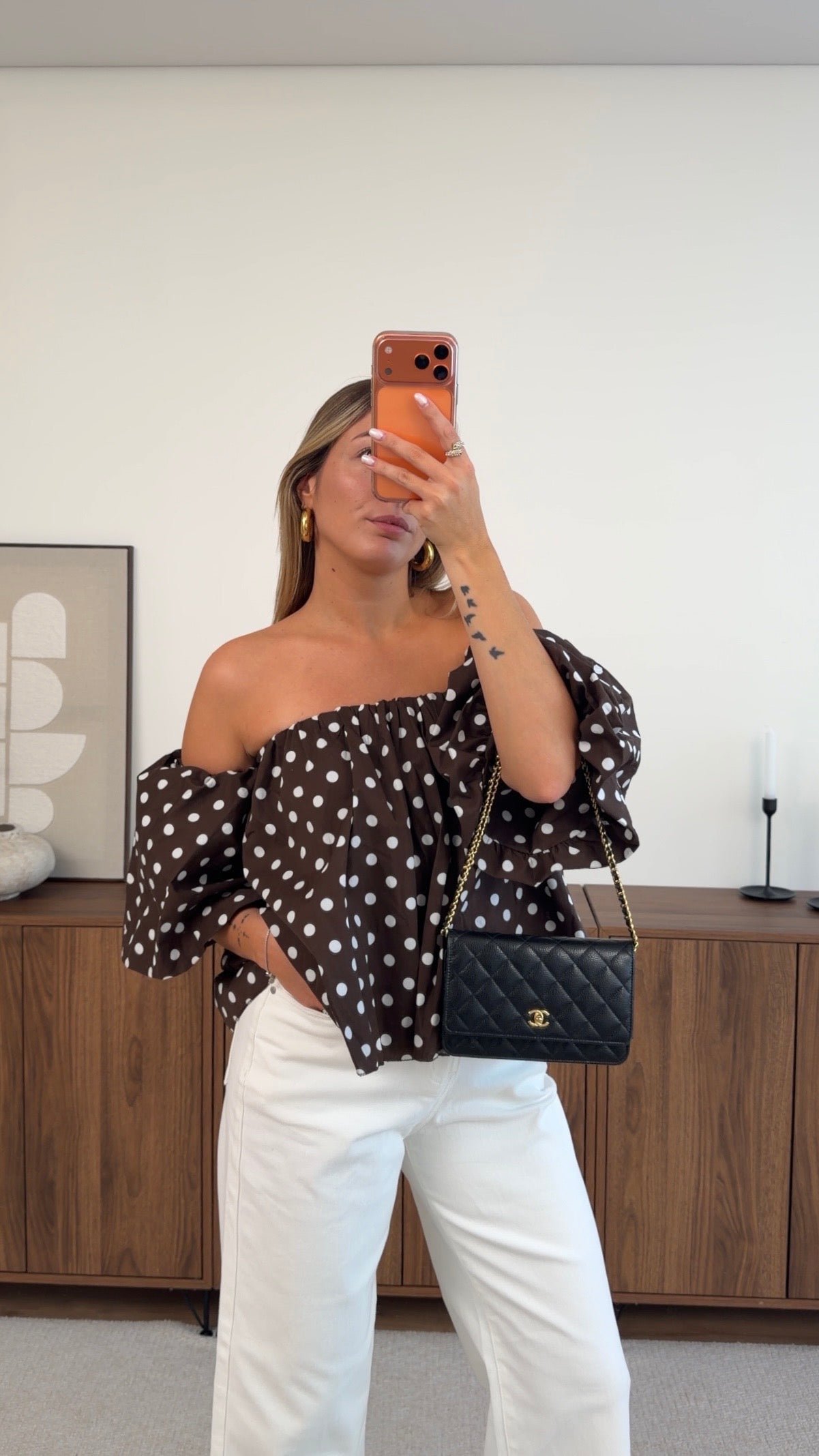 BLOUSE DOMI POIS - CHOCO ET BLANC