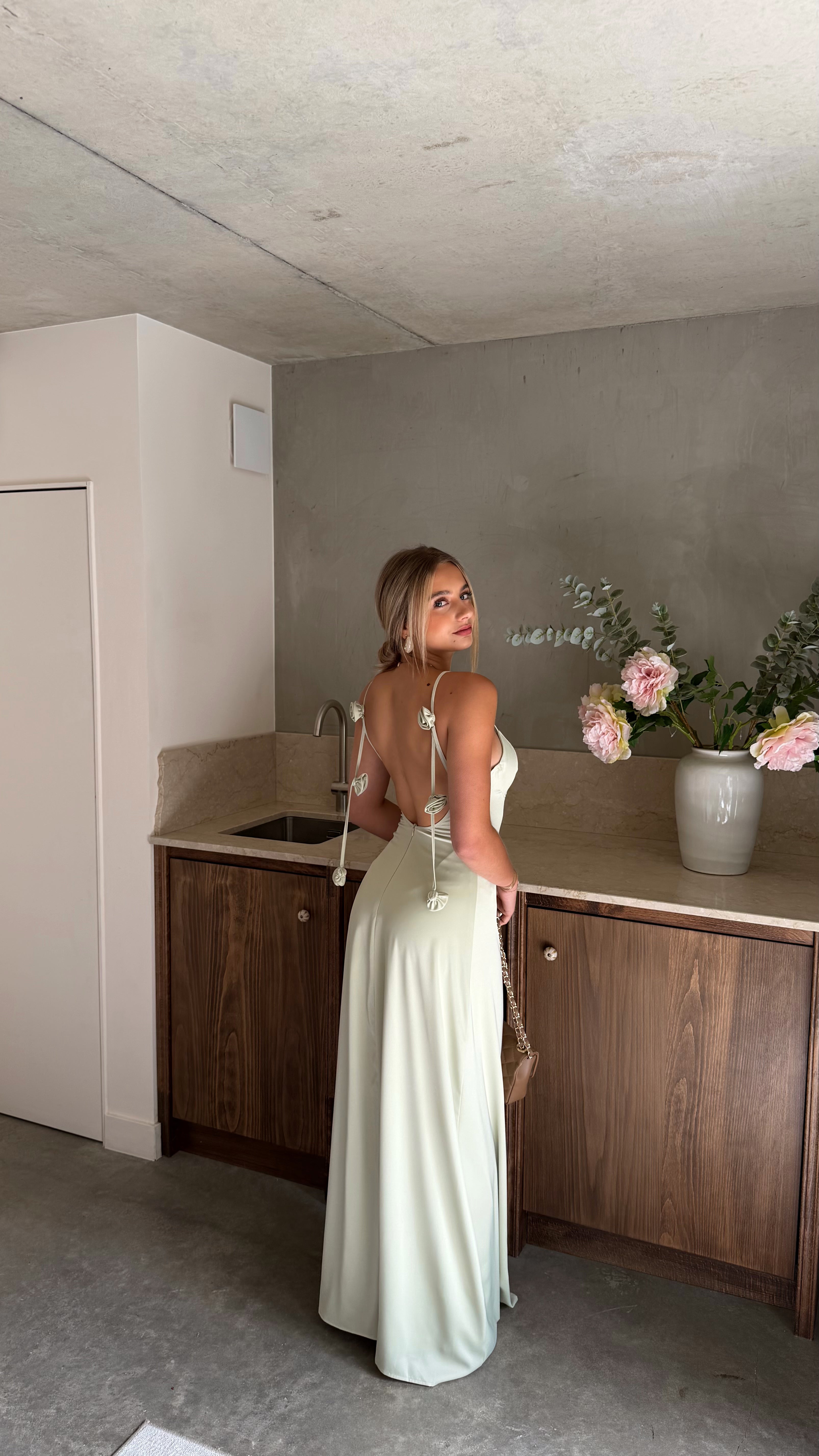 ROBE VALENTINA - VERT ANIS