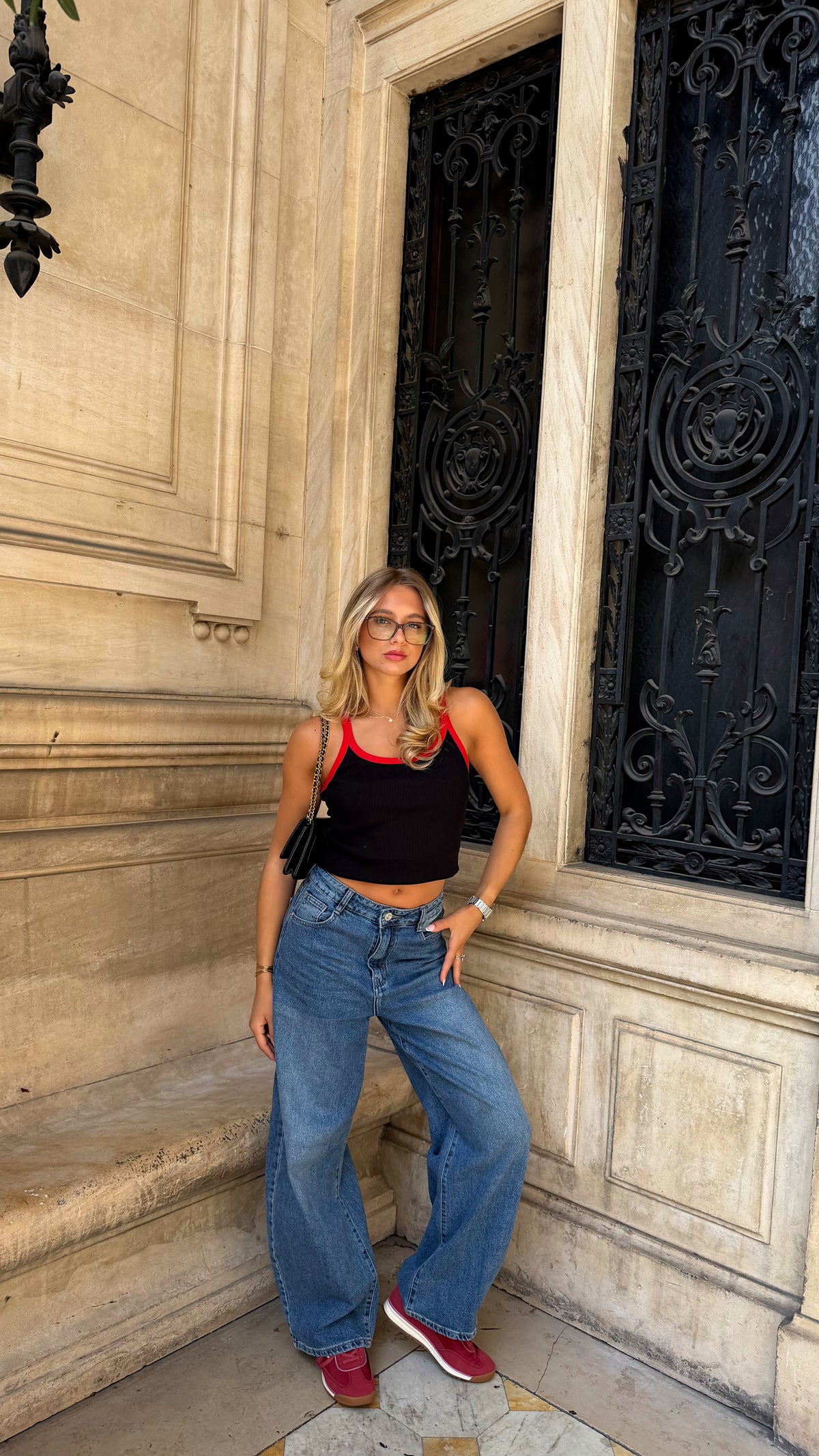 TOP ANITA - NOIR ET ROUGE