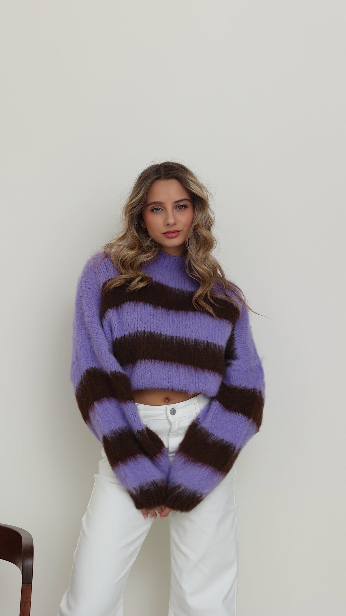 SUÉTER AVA - VIOLETA Y MARRÓN