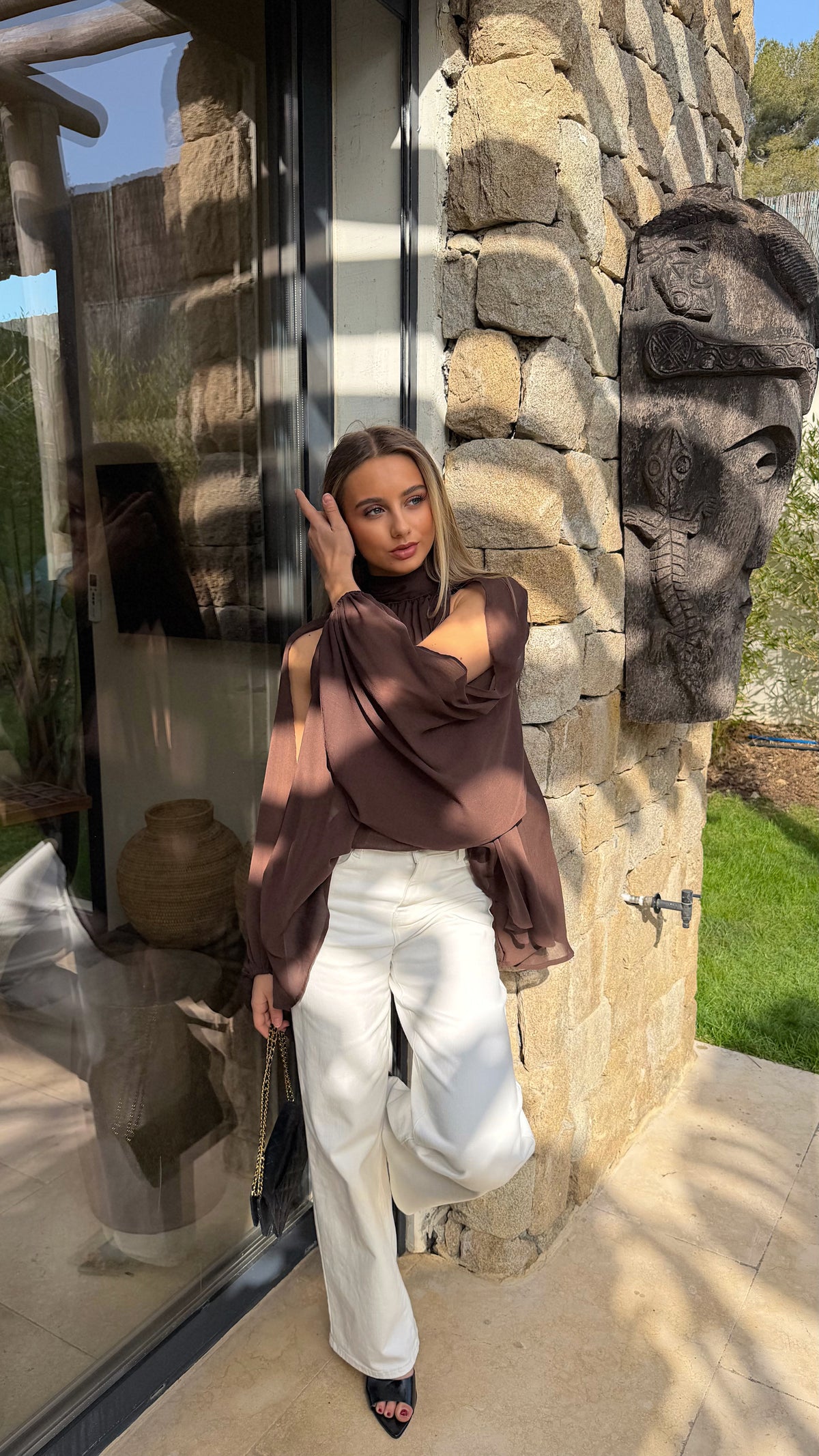 CARLA BLOUSE - CHOCOLATE