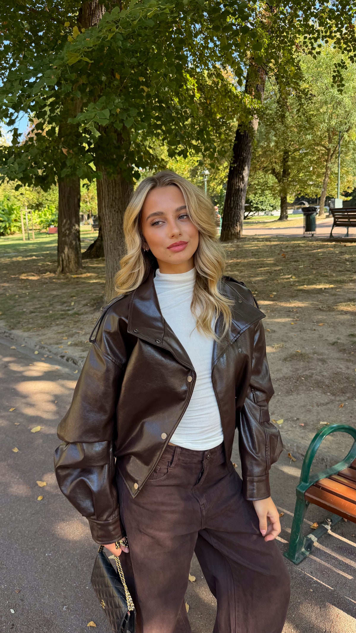 ALYSON BOMBER JACKET - CHOCO
