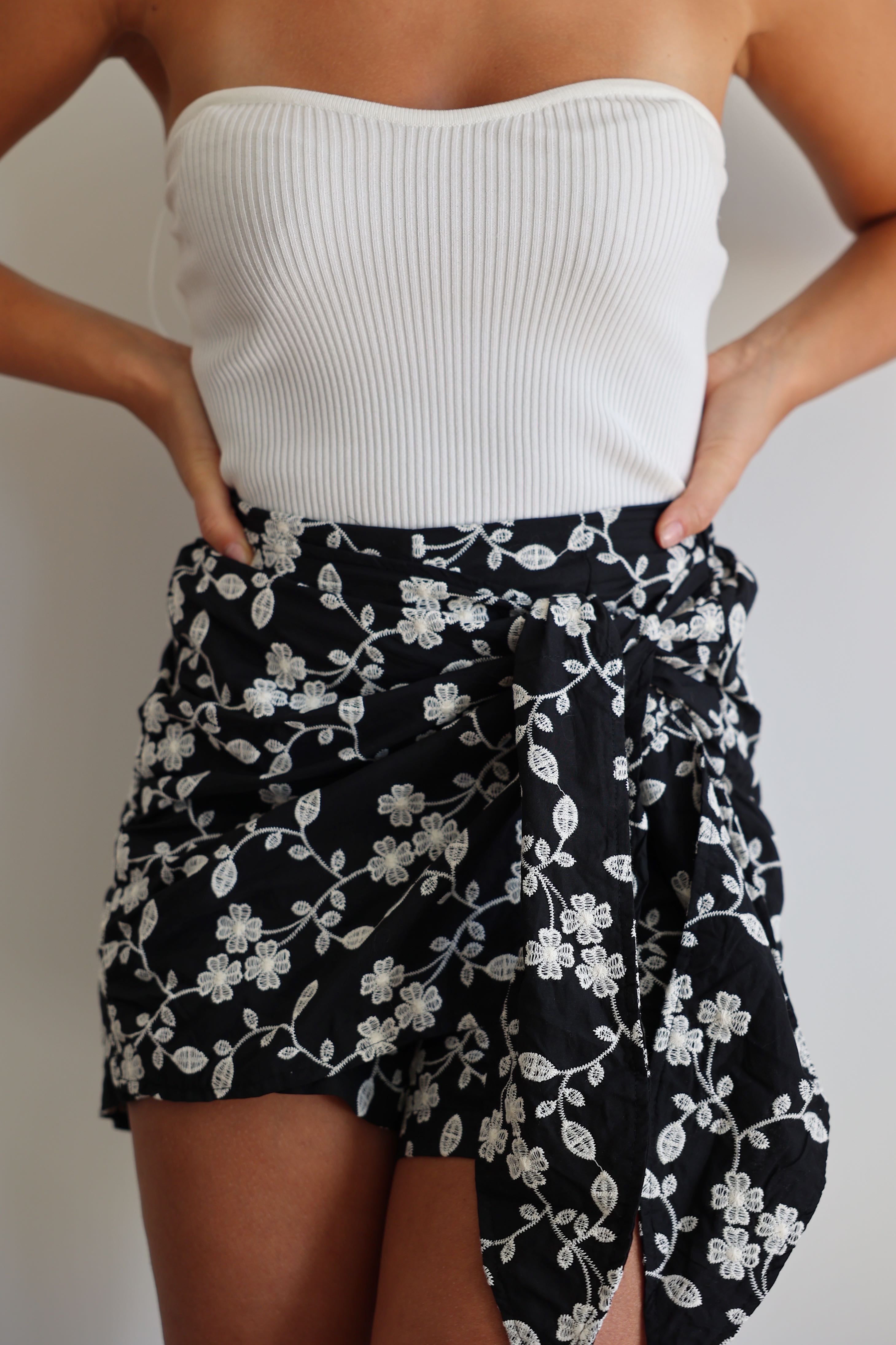 SKIRT-SHORTS - LILOU - BLACK