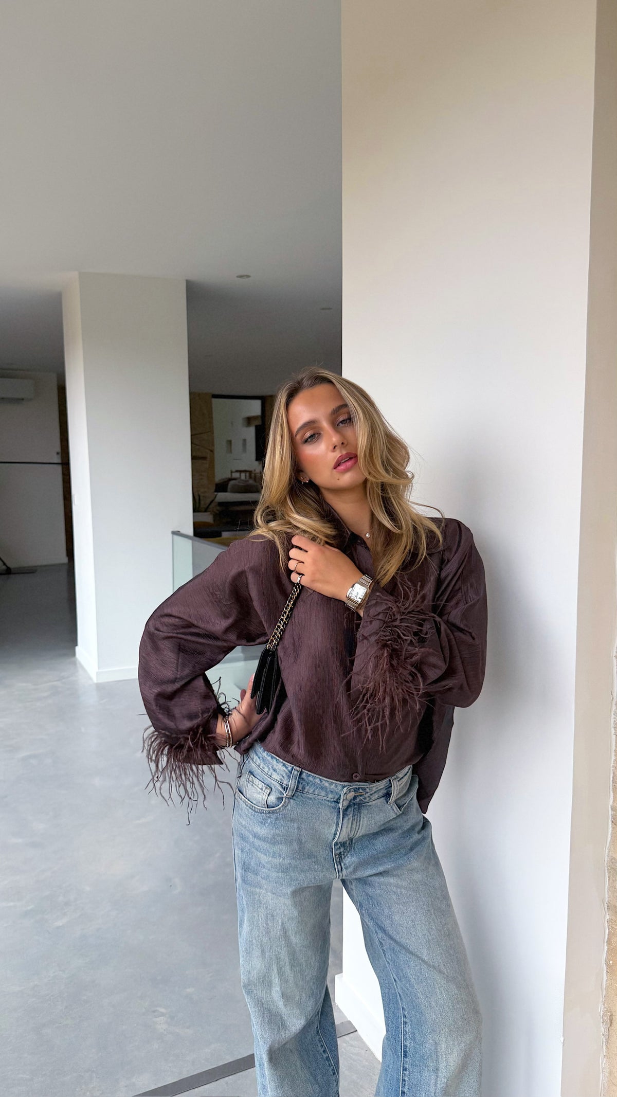 CHEMISE PLUME - CHOCO