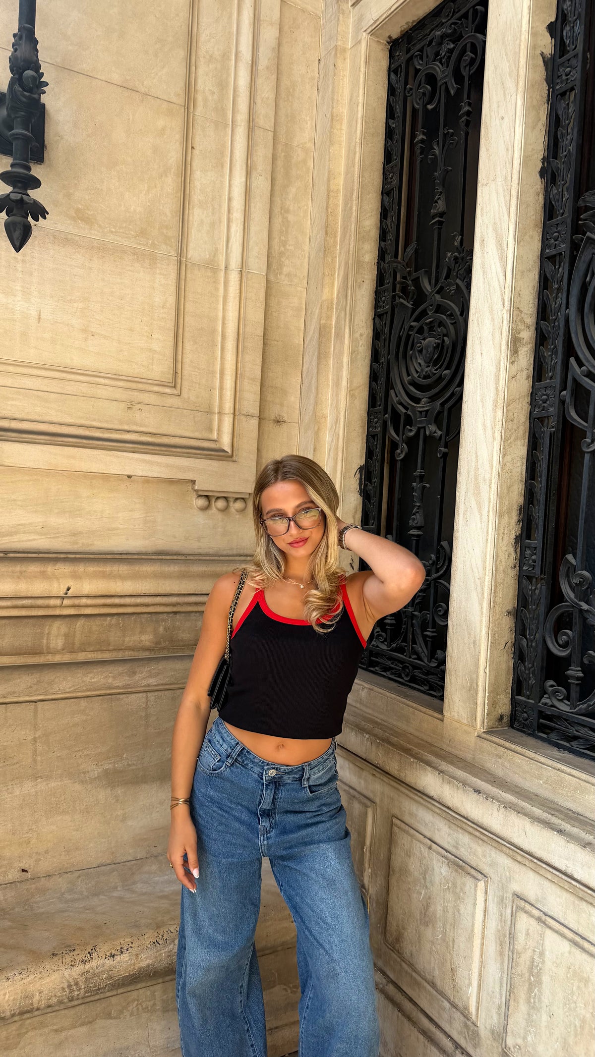 TOP ANITA - NOIR ET ROUGE