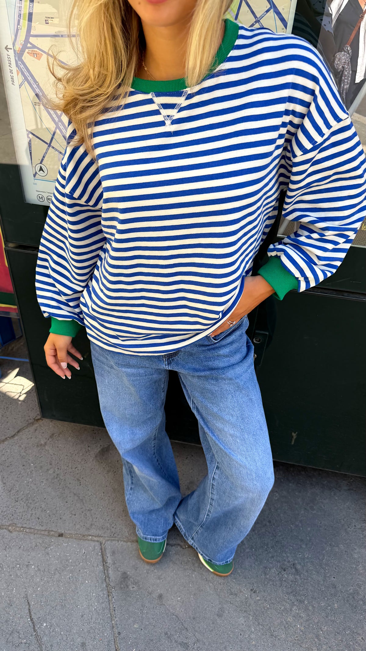 TOP CHARLINE - BLEU/VERT
