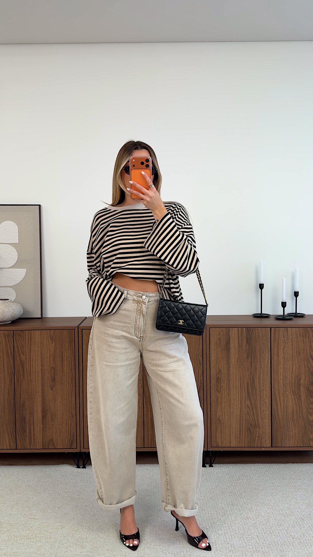 TOP MARINA - NOIR ET BEIGE