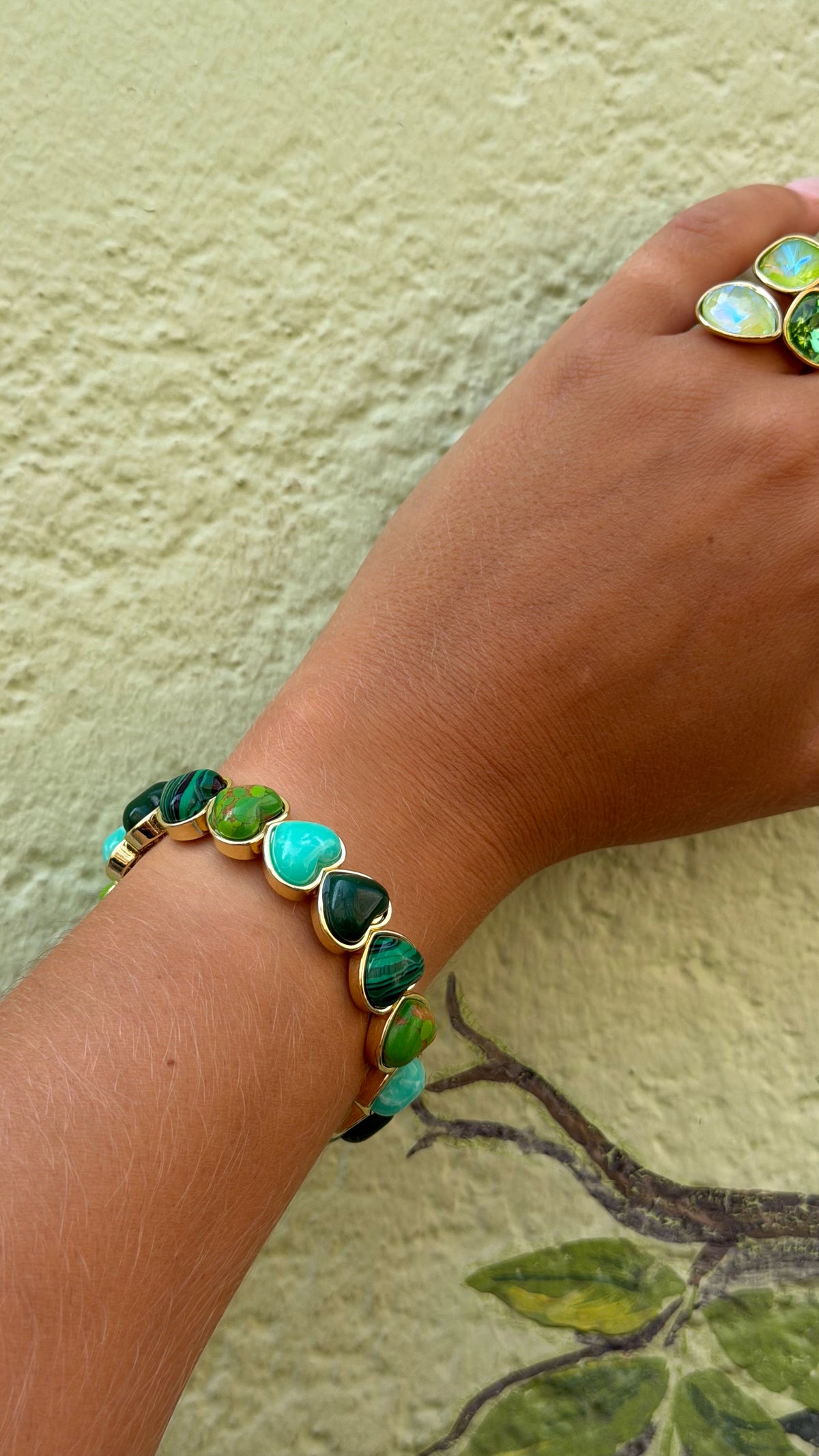 BRACELET COEUR - VERT