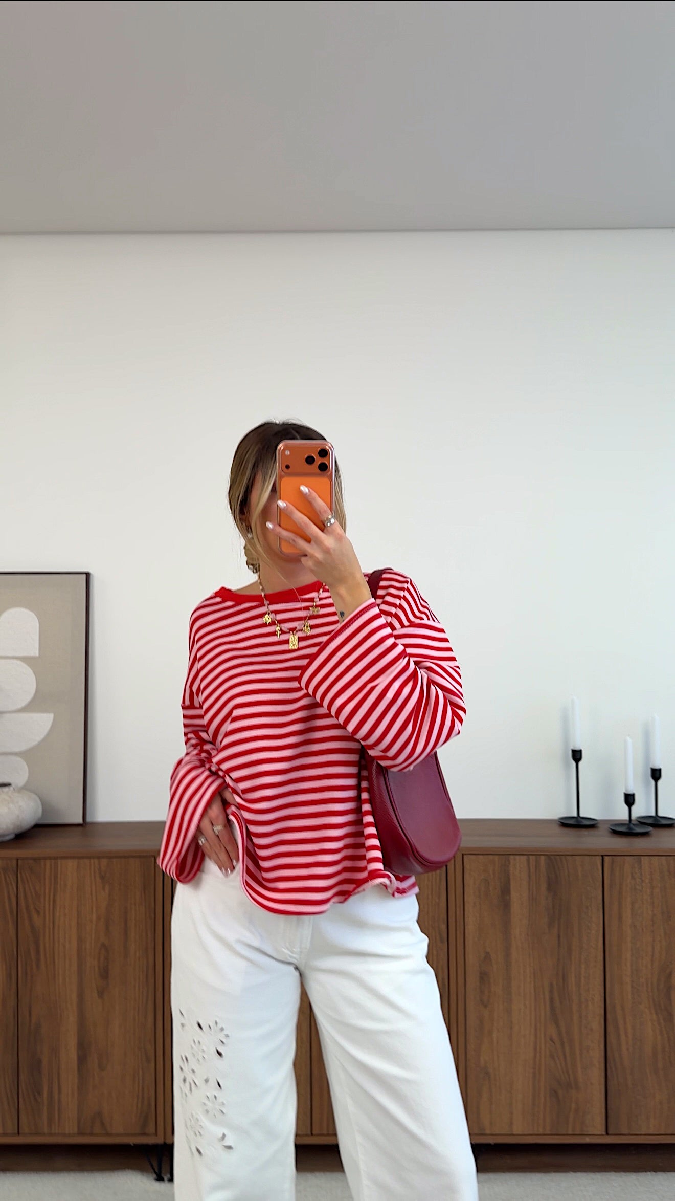 TOP MARINA - ROUGE ET ROSE