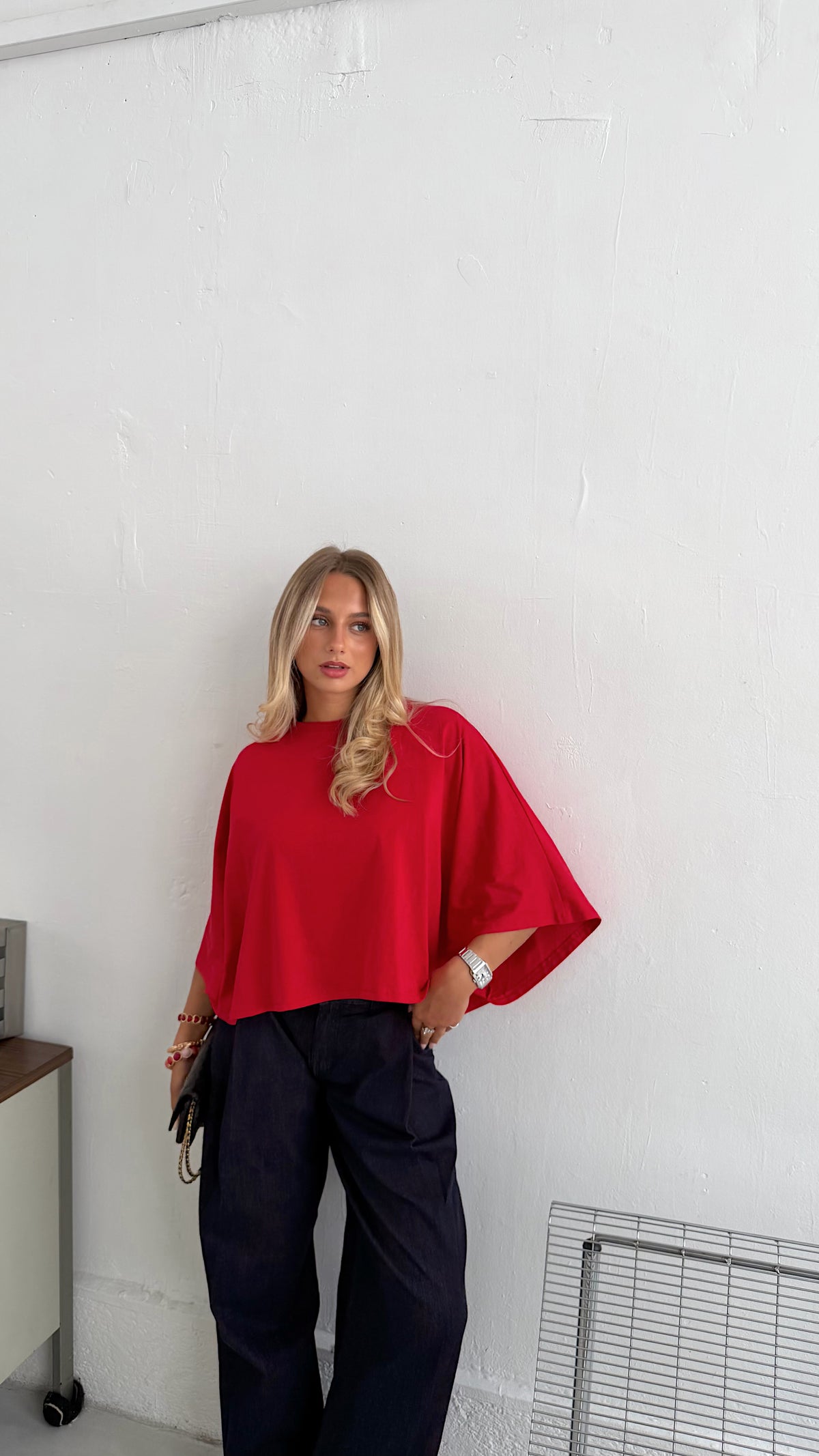 T SHIRT NINON - ROUGE