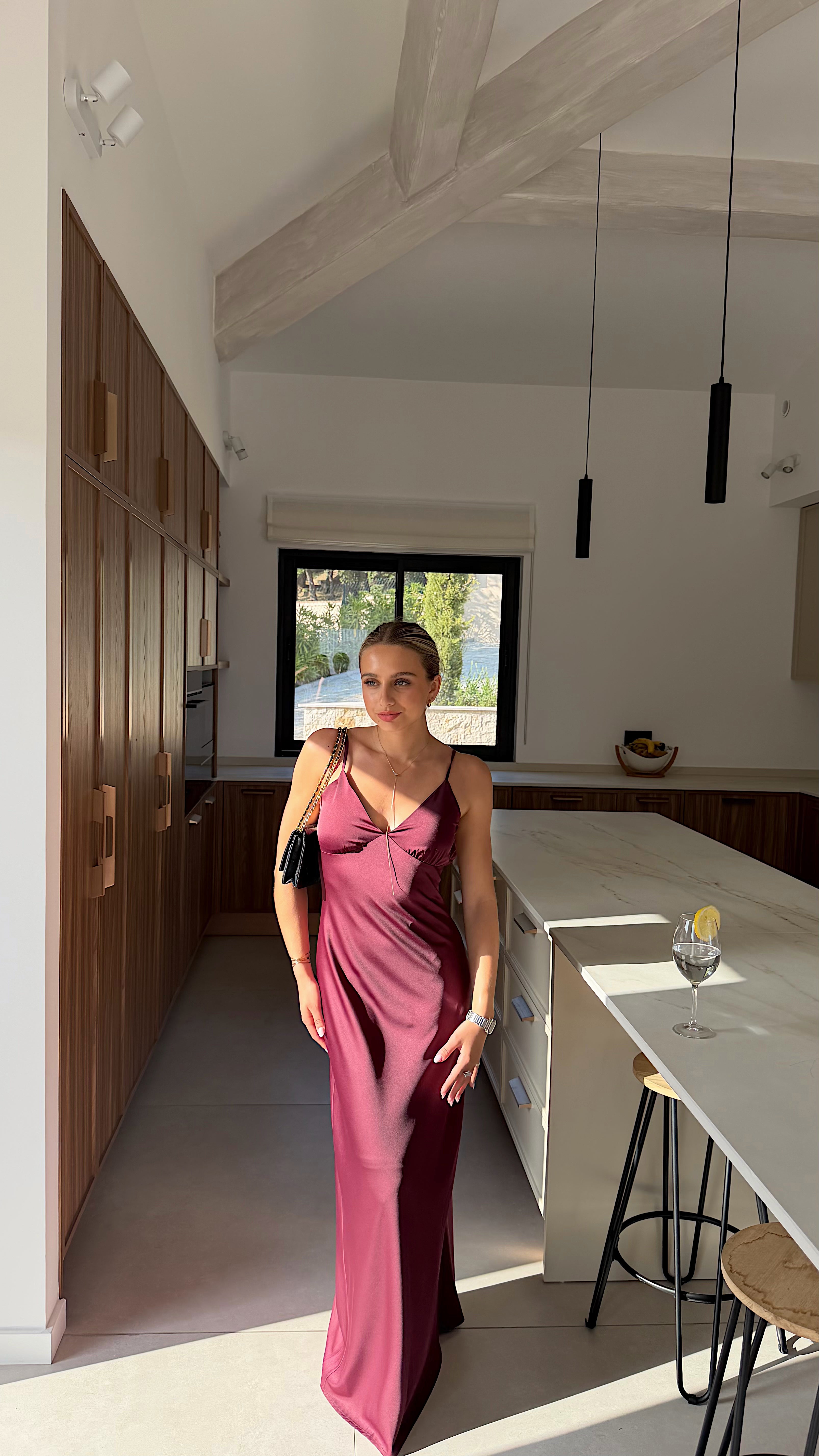 ALESSIA DRESS - BORDEAUX